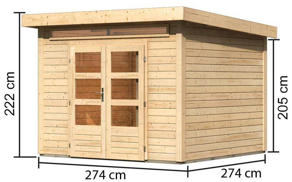 KONIFERA Gartenhaus »"Karlshöfen 6" naturbelassen«, aus hochwertiger nordischer Fichte