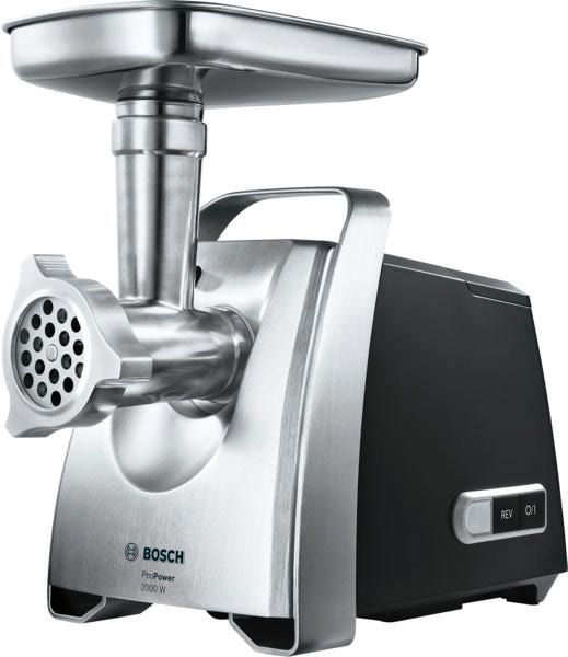 BOSCH Fleischwolf »ProPower MFW68660, Rücklauf, Durchlaufschnitzler«, 800 W, 3 Lochscheiben Edelst. (3/4,8/8mm), Fruchtpressen-/Wurst-/Kebbeaufsatz
