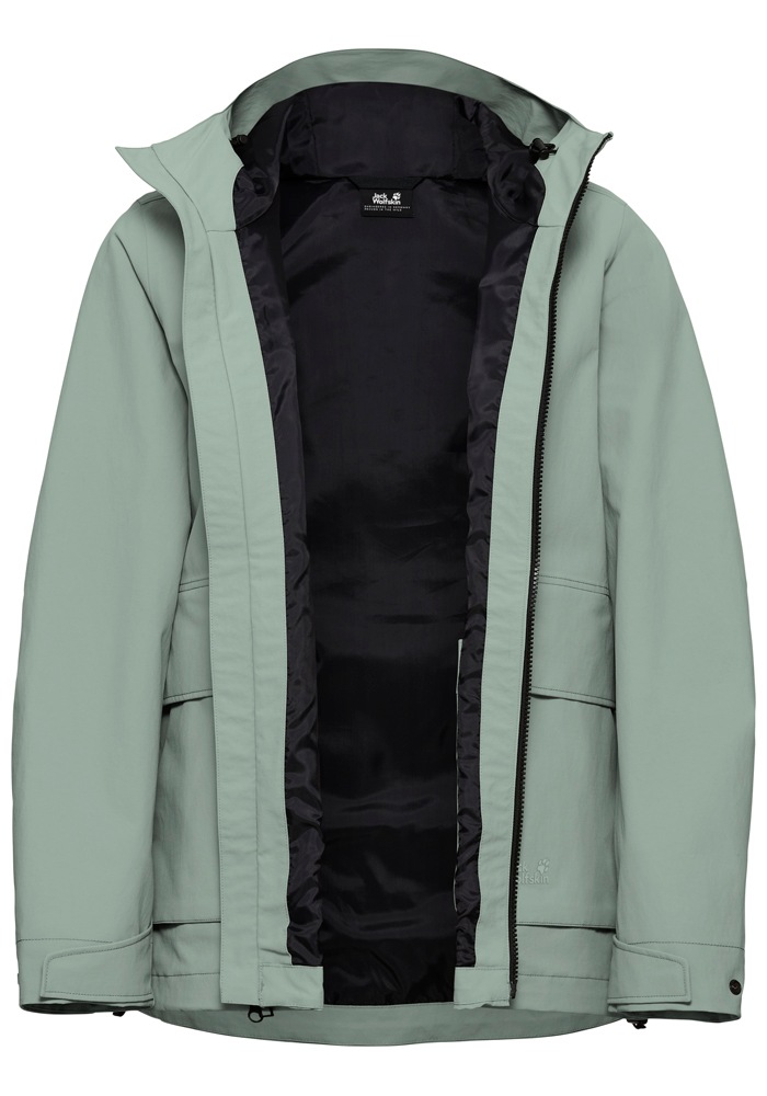 Jack Wolfskin Funktionsjacke »NABUR 2L JKT W« mit Kapuze wasserdicht, atmungsaktiv, Übergangsjacke, aufgesetzte Cargotaschen