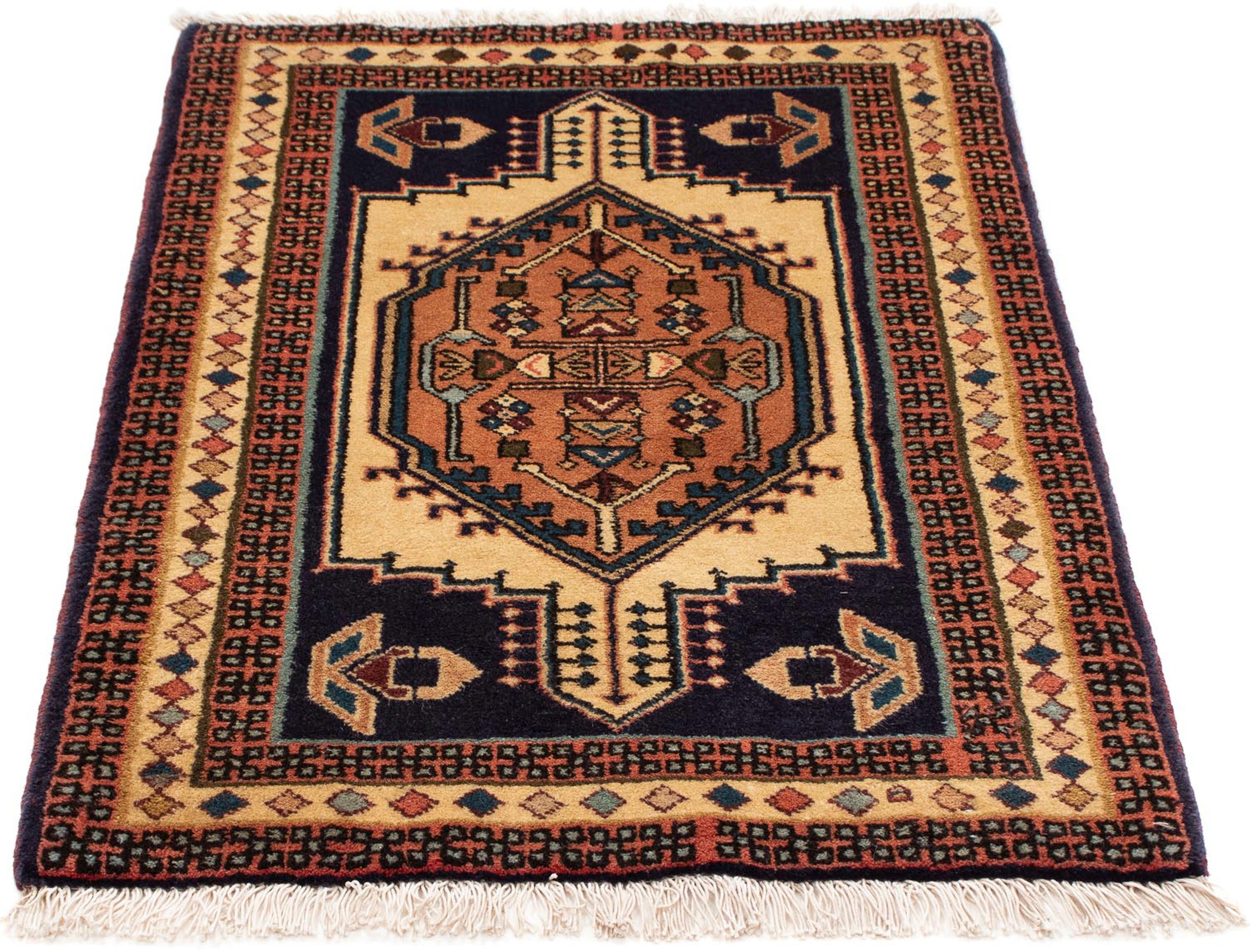 morgenland Orientteppich "Perser - Nomadic - 95 x 65 cm - hellbraun", rechteckig, 10 mm Höhe, Wohnzimmer, Handgeknüpft, 