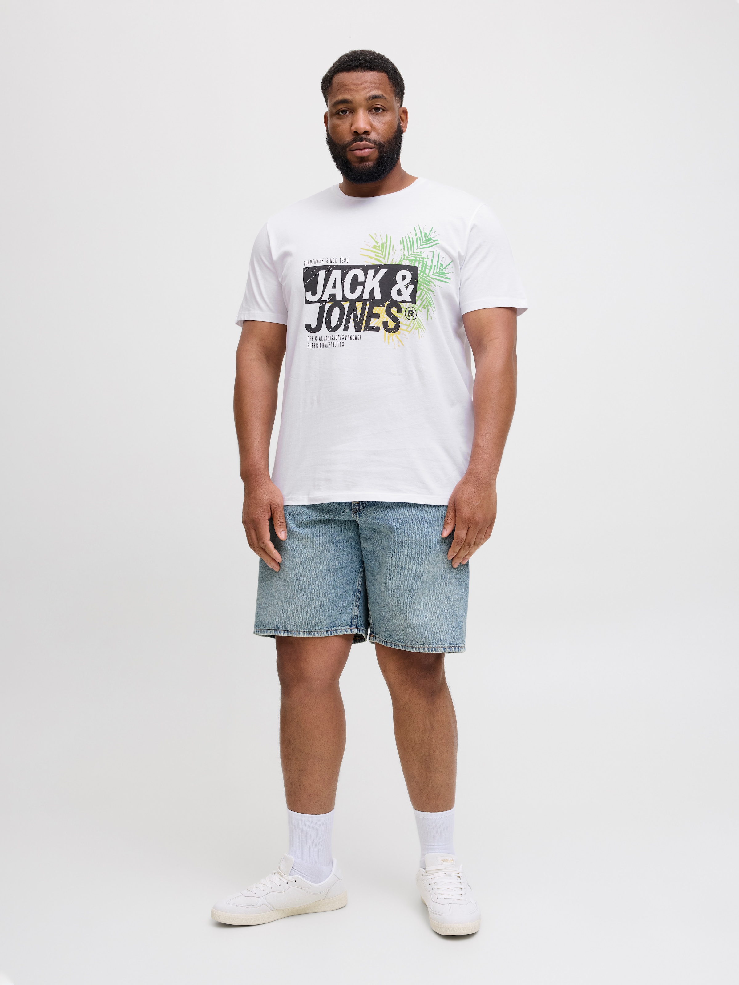 Jack & Jones PlusSize Rundhalsshirt »JJJAXON TEE SS CREW NECK PLS«