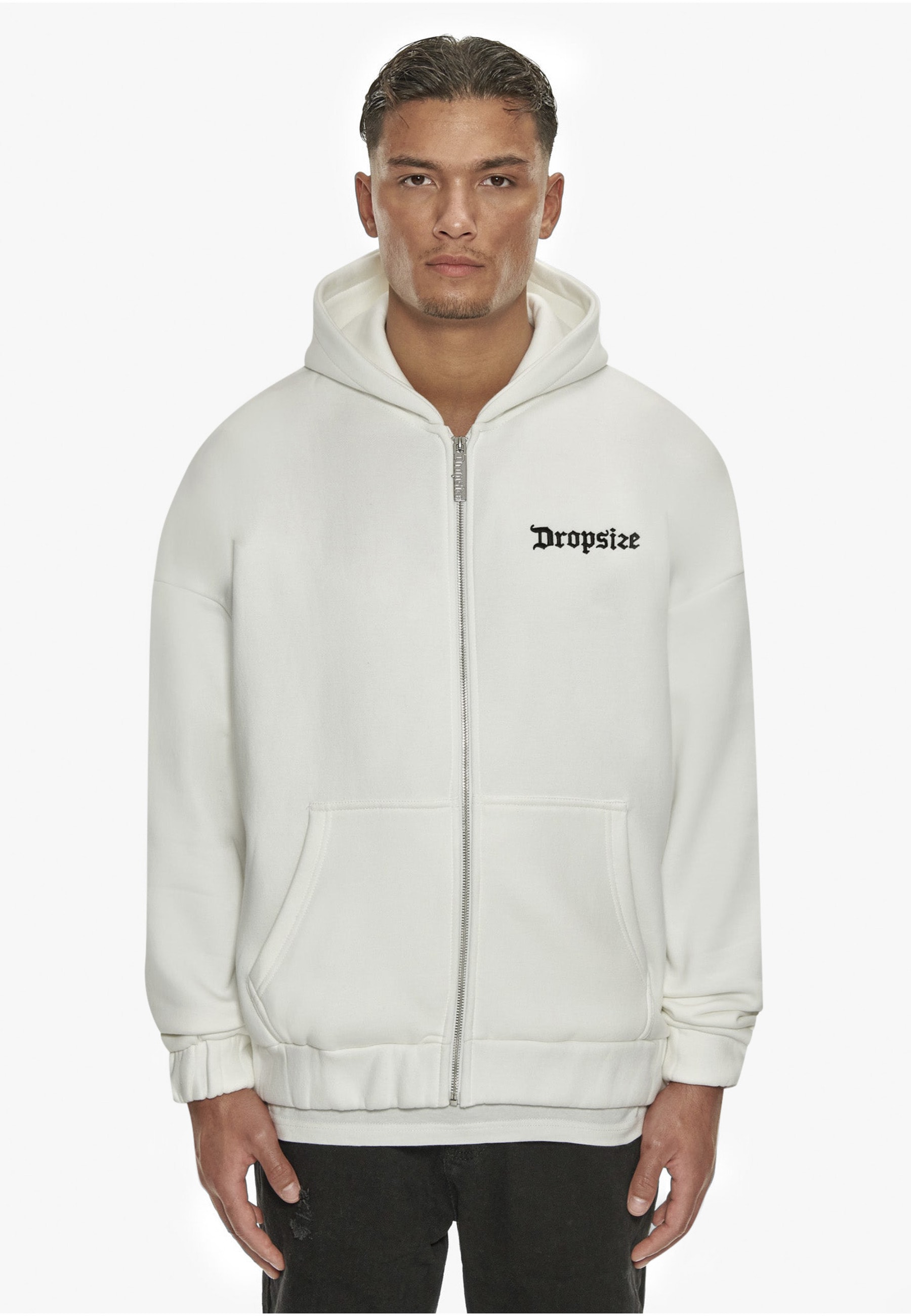 Dropsize Kapuzensweatshirt »Dropsize Herren Super Heavy Oversize Blank Zip Hoodie«, 1
