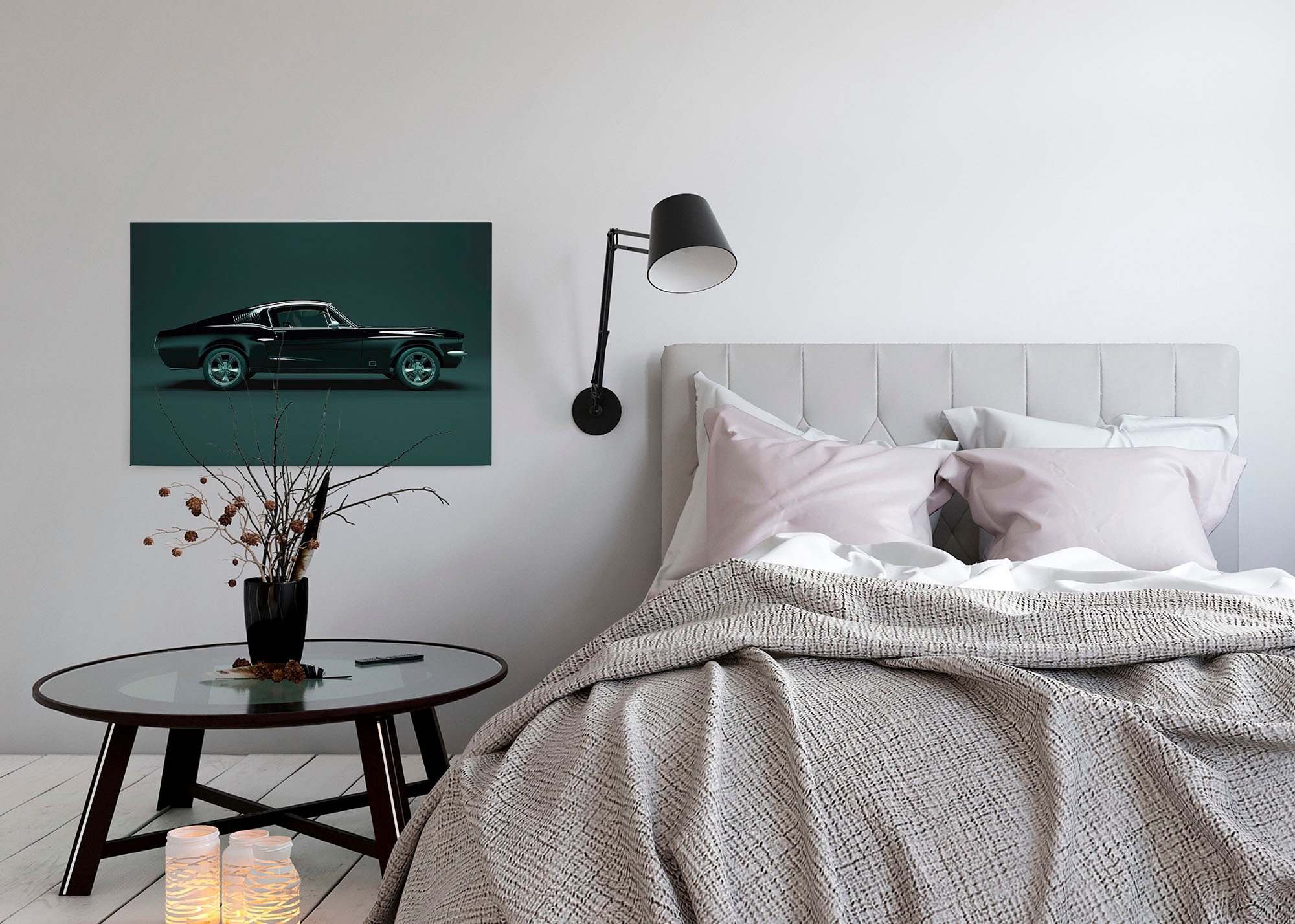 A.S. Création Leinwandbild »mustang«, Kunst-Auto-Kinder, (1 St.), Keilrahmen Bild Oldtimer Auto Leinwand-Bild Wohnzimmer modern Wandbild
