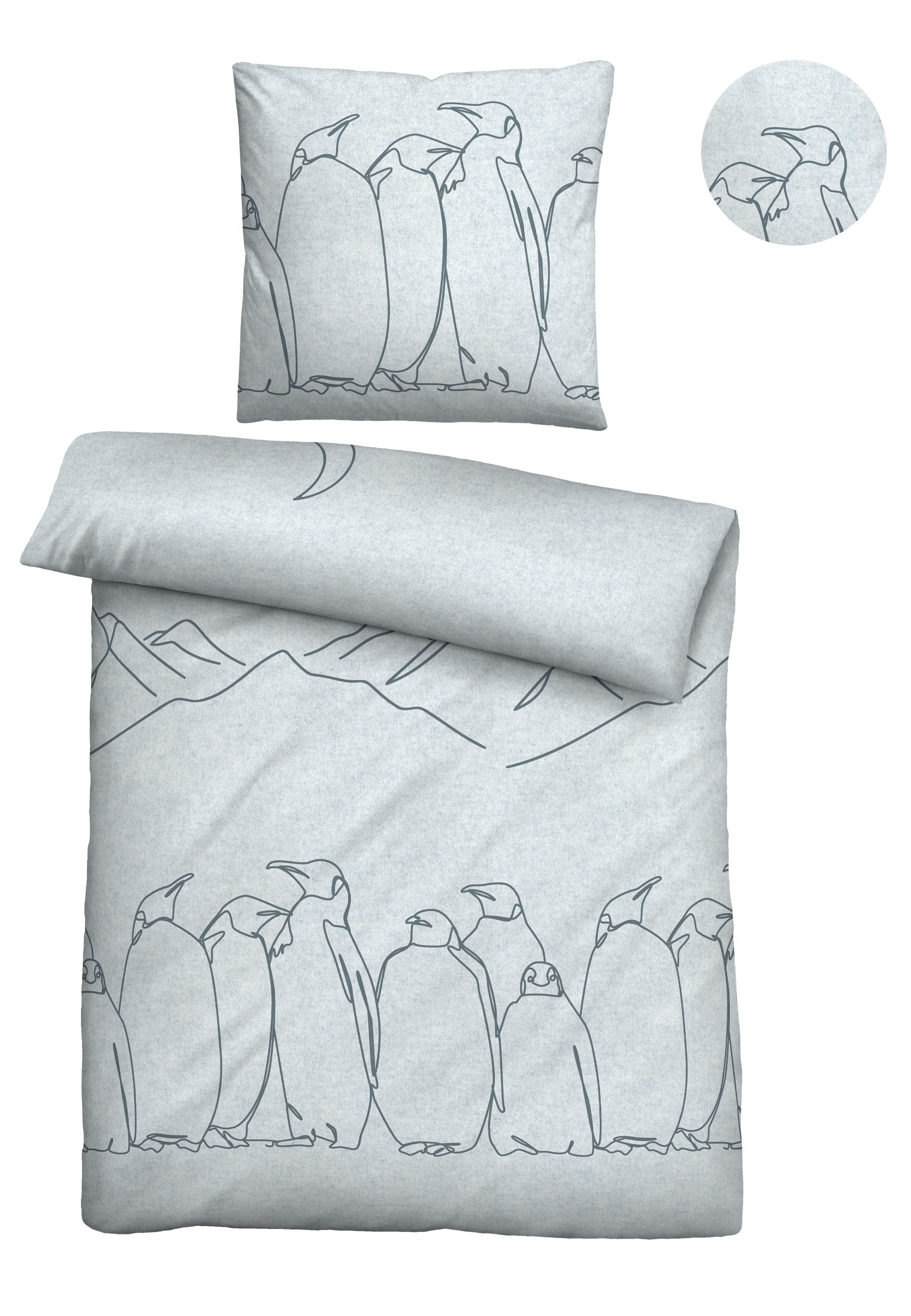 Biberna Bettwäsche »0840530« 2 Stk. tlg. kuschelig warm, samtweich, Melange, 100% Baumwolle, made in Germany