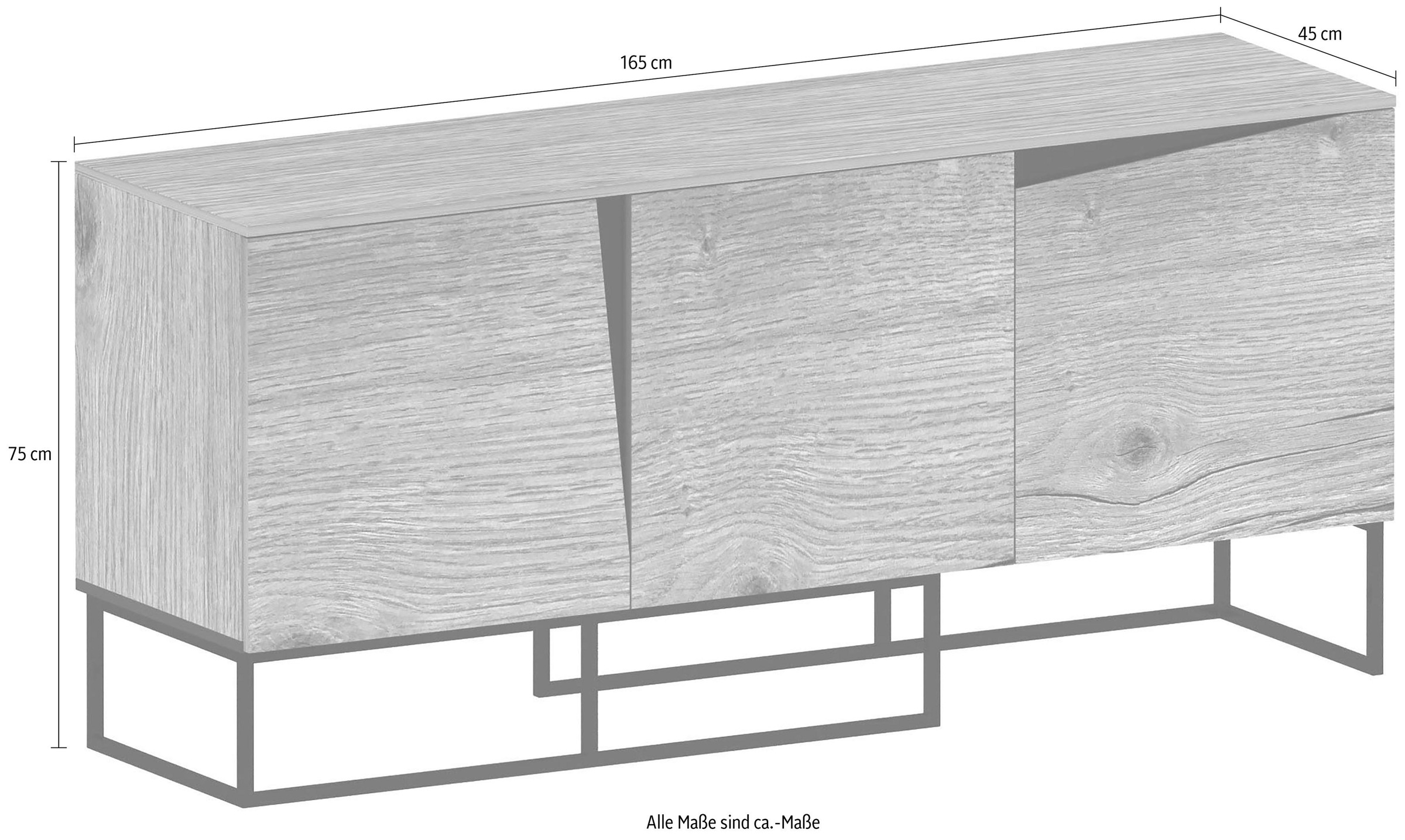 Home affaire Sideboard »Carv«, Breite 165 cm