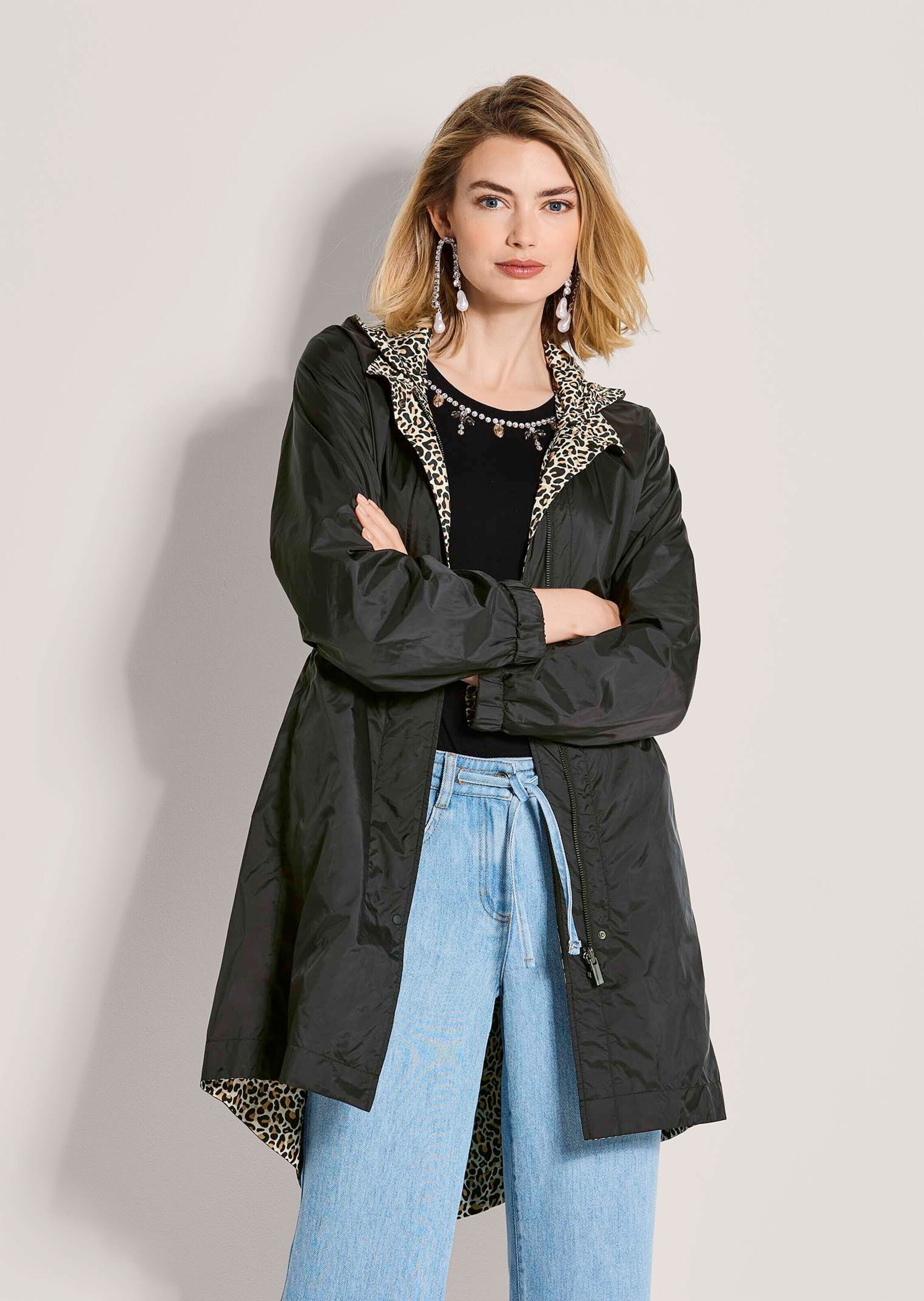 MADELEINE Langmantel »Wendemantel Übergangsmantel mit Kapuze«