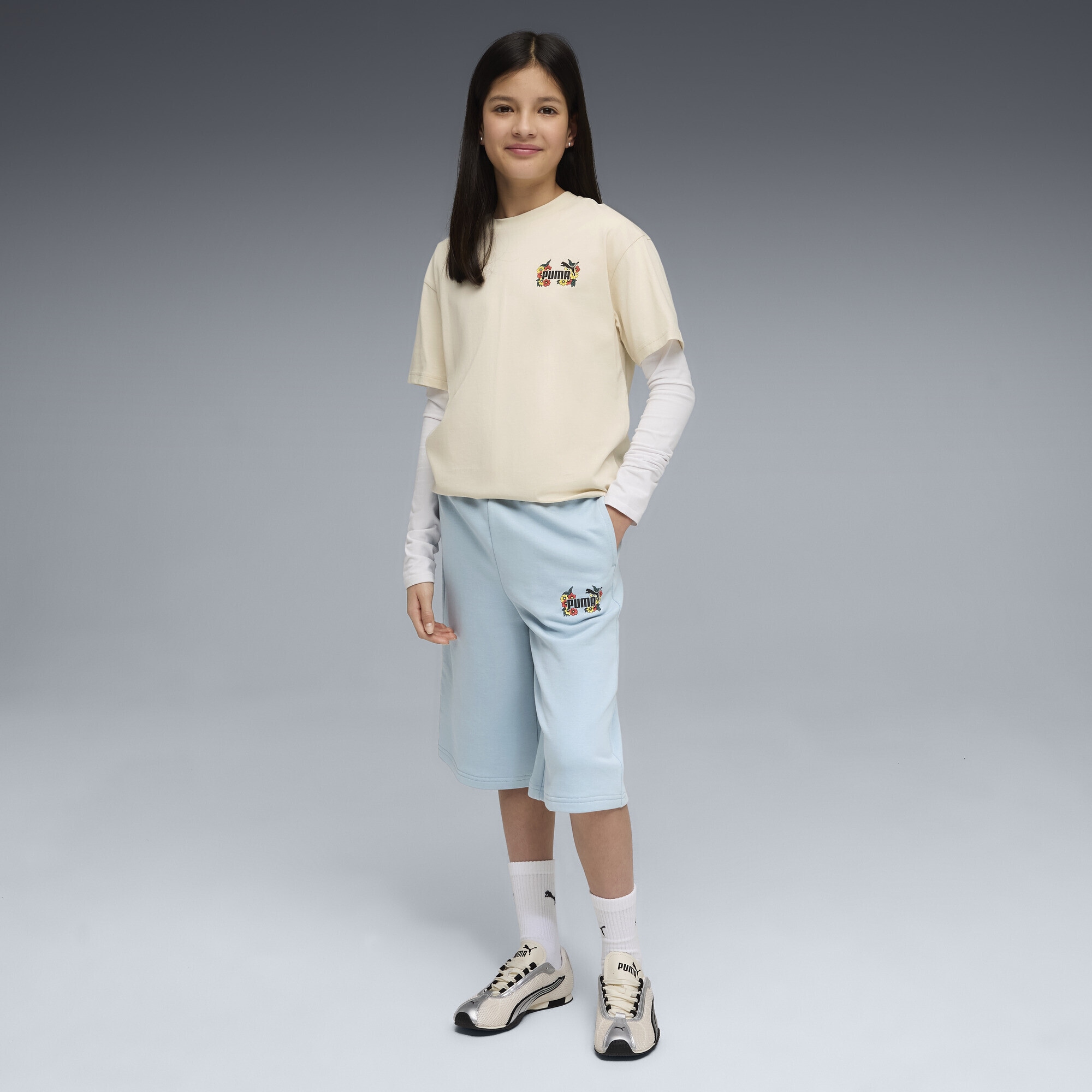 PUMA Sporthose »MID 90s Relaxed Lange Shorts Mädchen«