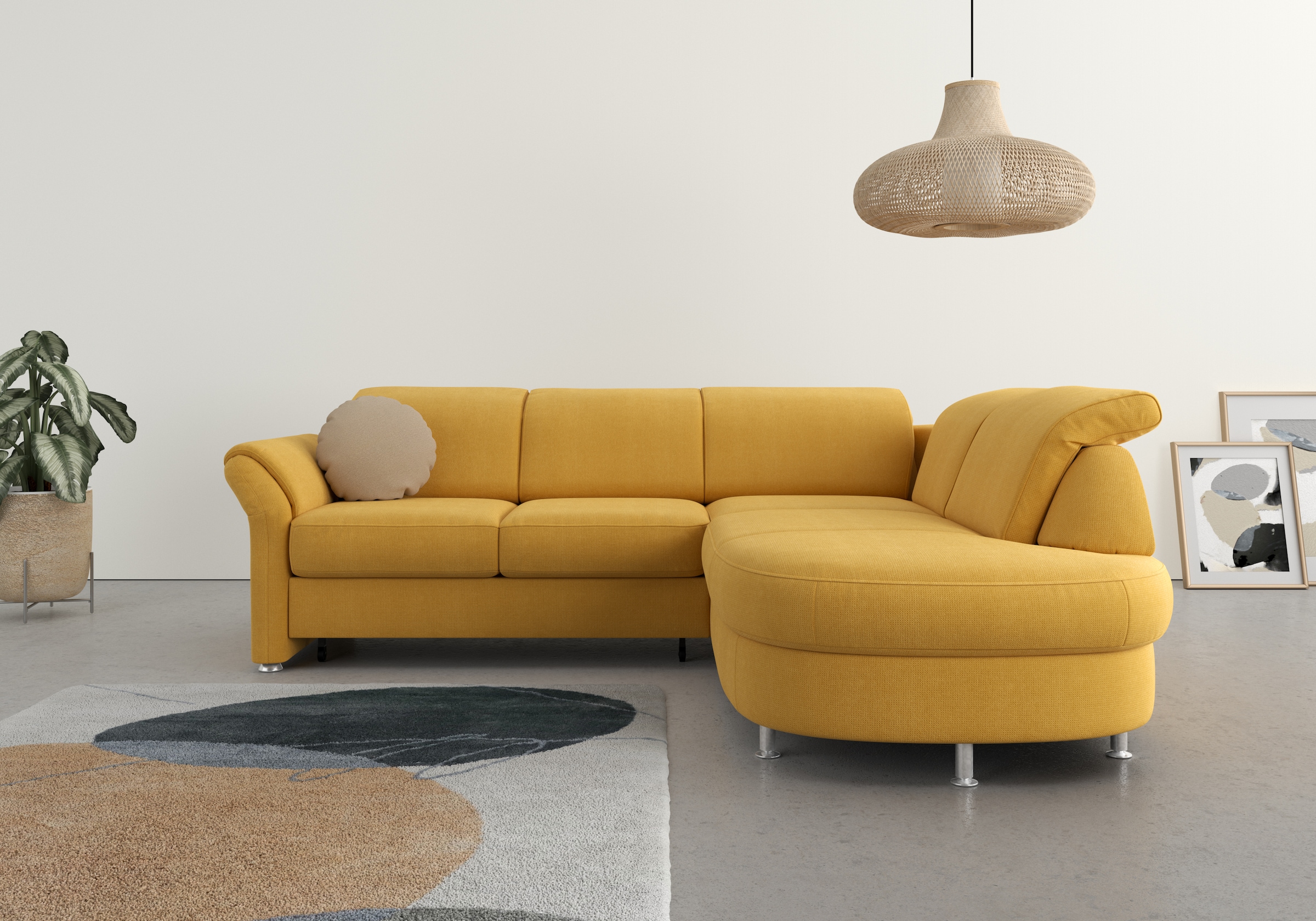 sit&more Ecksofa »Apulia L-Form«, wahlweise Bettfunktion, Bettkasten und Kopf- und Armteilverstellung