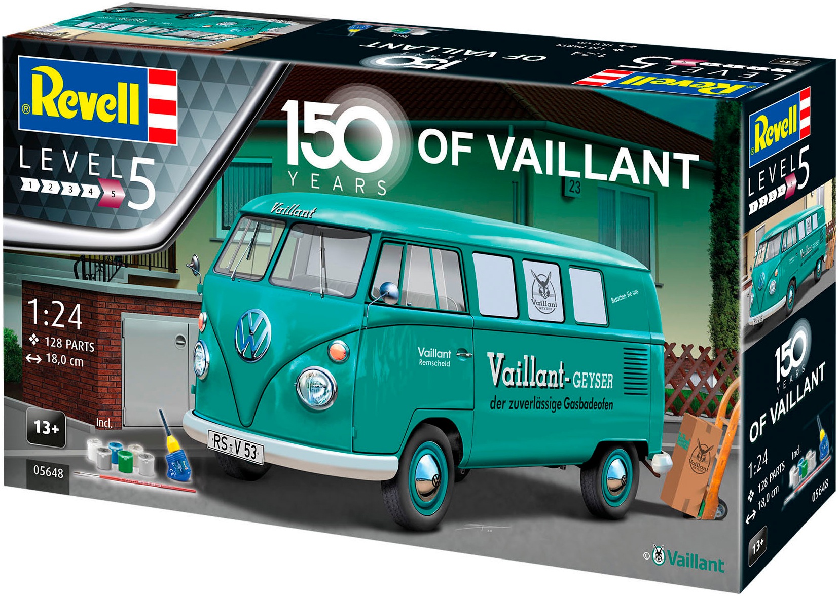 Revell® Modellbausatz »Geschenkset VW T1 Bus 150 Jahre Vaillant«, Made in Europe