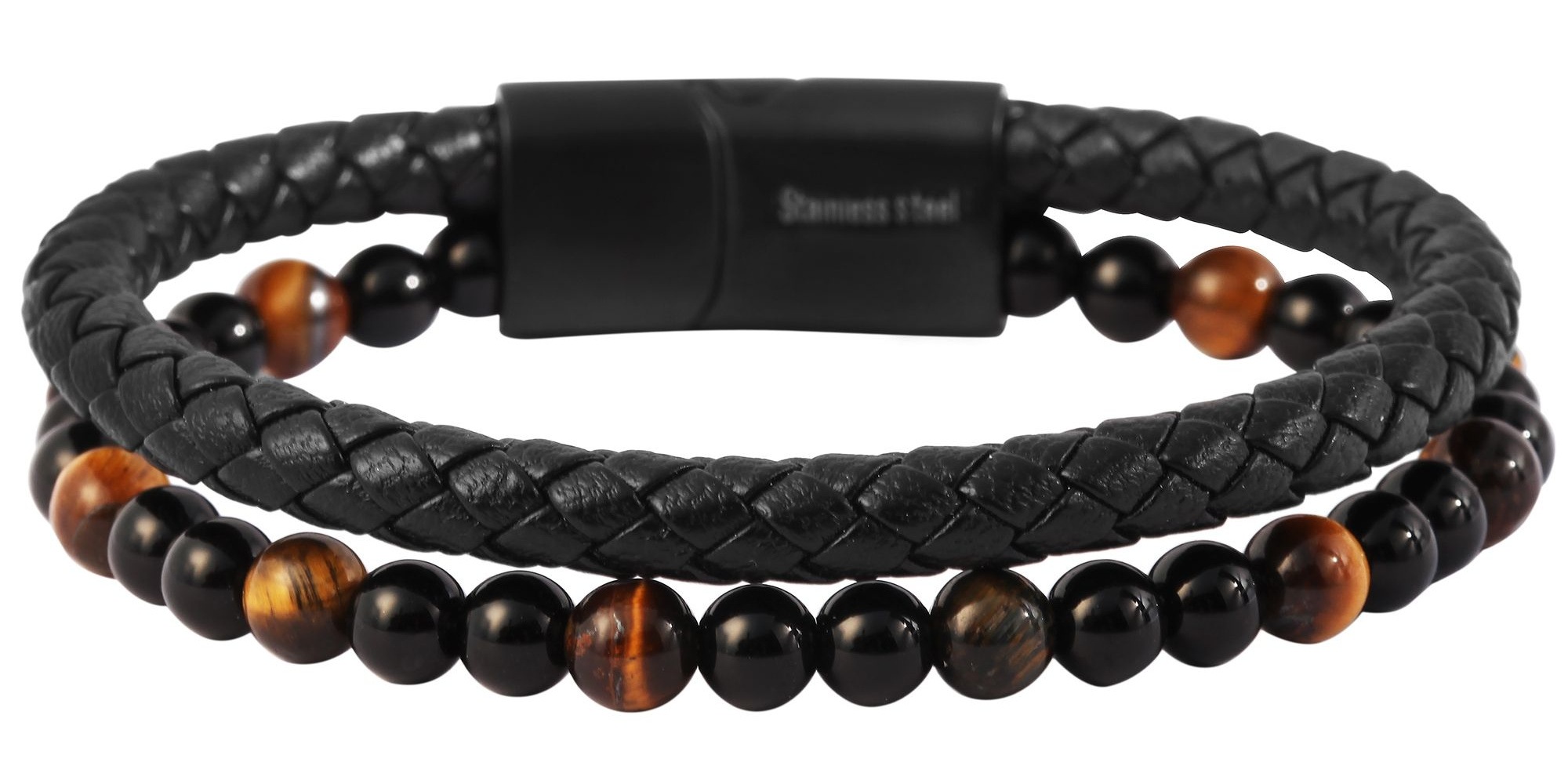 Armband ADELIA´S "Unisex Armband – Lederarmband aus Leder mit Perle 21 cm", schwarz, Armbänder, Damen, 21cm, Leder, Armband, Zum Verschenken – ideal zum Weihnachten