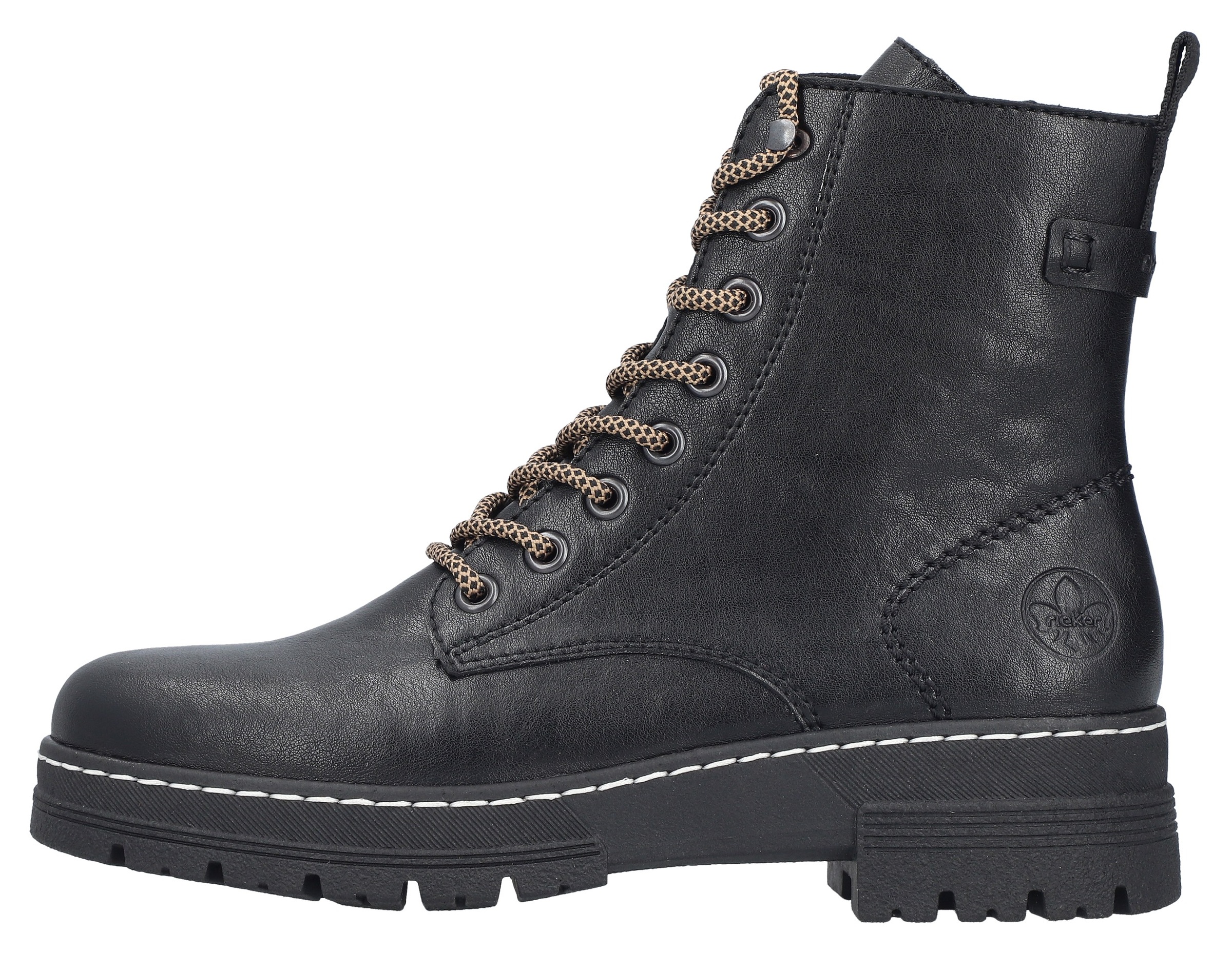 Rieker Schnürstiefelette, Schnürboots, Plateauboots, Profilsohle, mit Innenreißverschluss