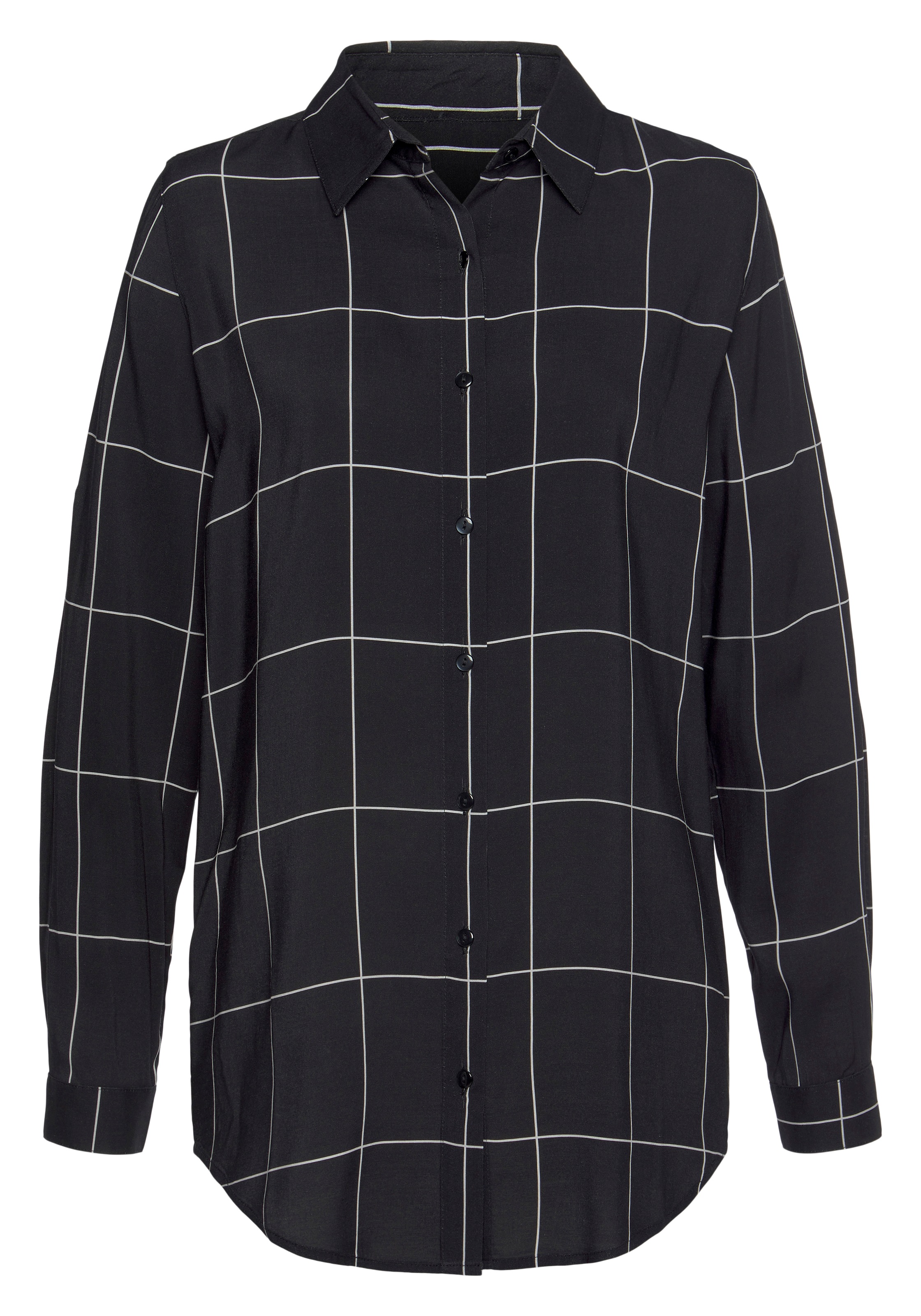 LASCANA Hemdbluse mit Karomuster und Blusenkragen, Karohemd im Business-Loo günstig online kaufen