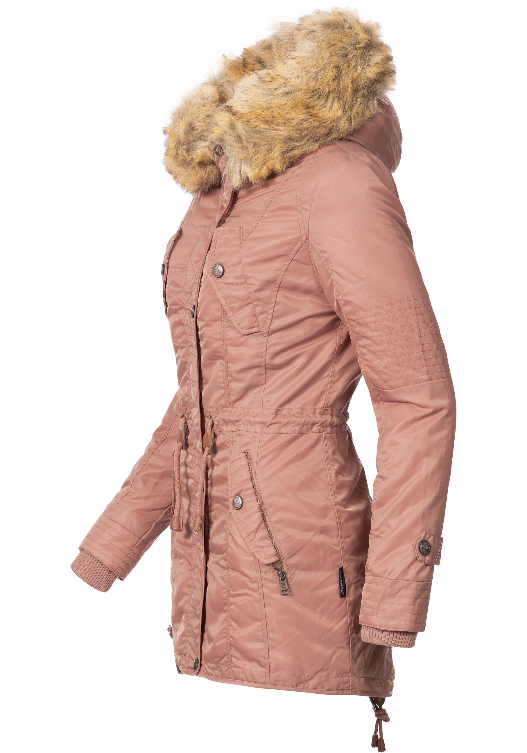 Navahoo Wintermantel »La Viva«, hochwertiger Winterparka mit großem Kunstfell