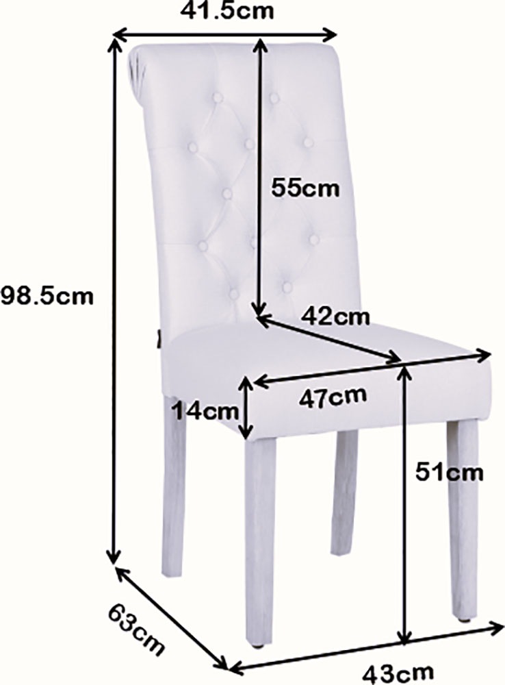 Home affaire Esszimmerstuhl »Liao, TOPSELLER!, 2er-Set«, (Set), pflegeleichter Webstoff Bezug, Knopfheftung, Sitzhöhe ca. 51 cm