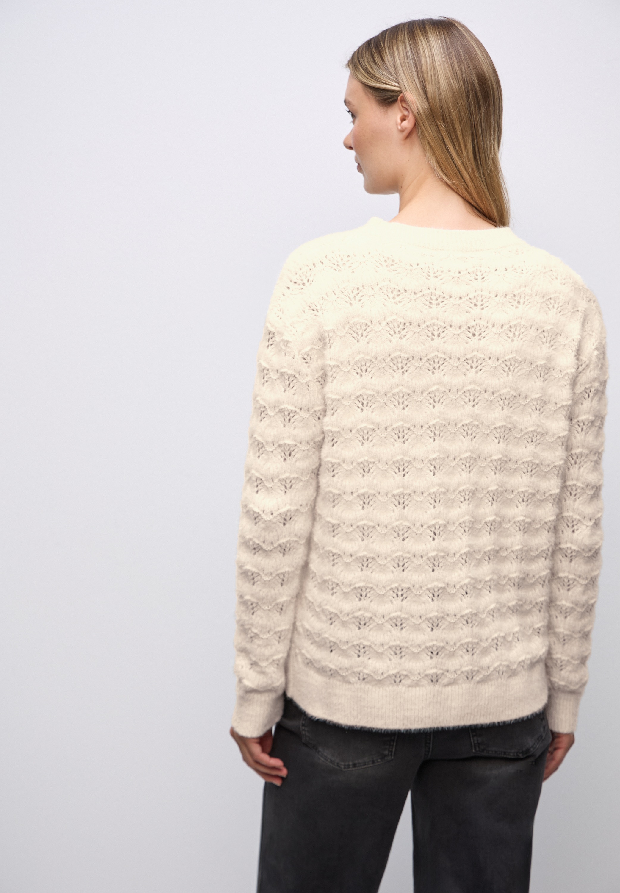 STREET ONE Rundhalspullover mit Federgarn günstig online kaufen