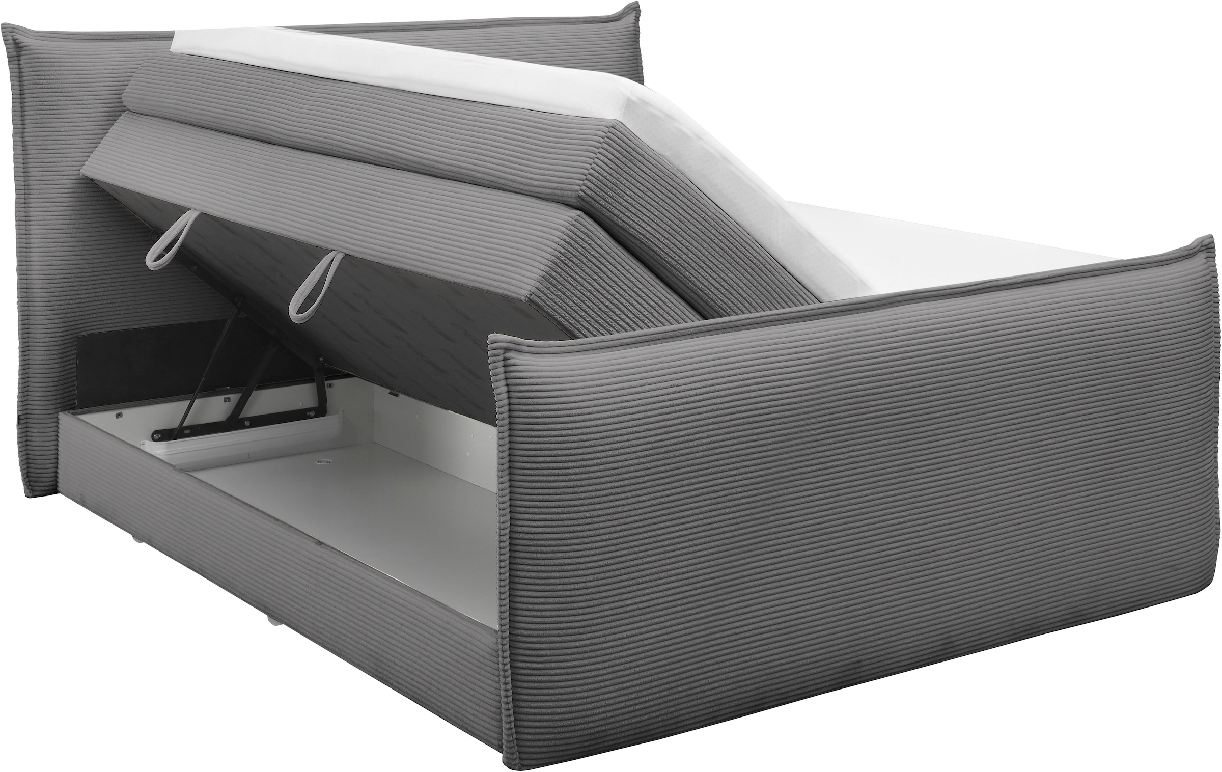 set one by Musterring Boxspringbett »Florida« in modernem Cord-Bezug, mit Bettkasten, in 3 Größen erhältlich