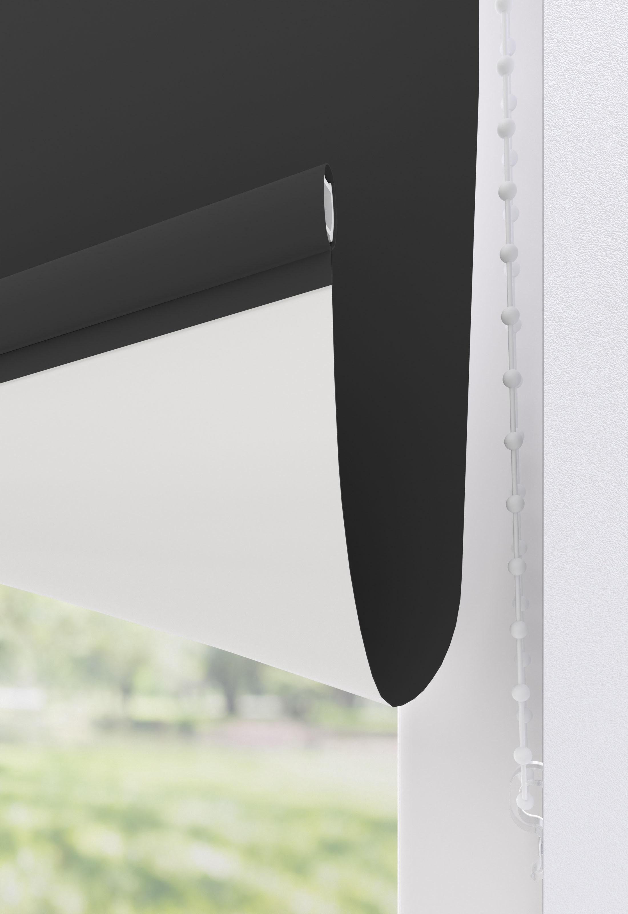 Thumbnail - my home Rollo "Ina" abdunkelnd Hitzeschutz Wärmedämmung energiesparend mit Bohren/ohne Bohren freihängend weiße Rückse...