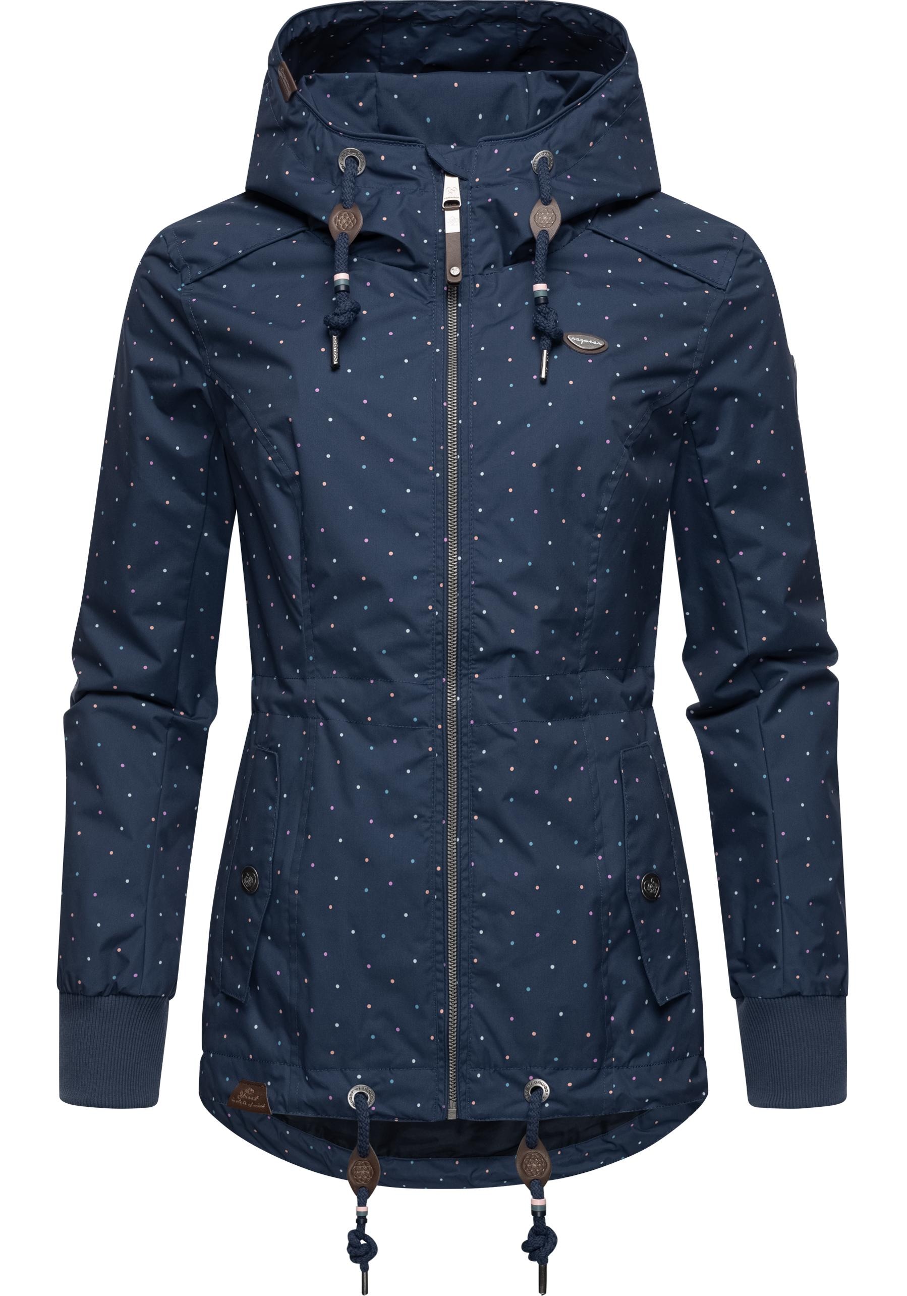 Ragwear Outdoorjacke »Danka Dots«, mit Kapuze, stylische Übergangsjacke mit großer Kapuze