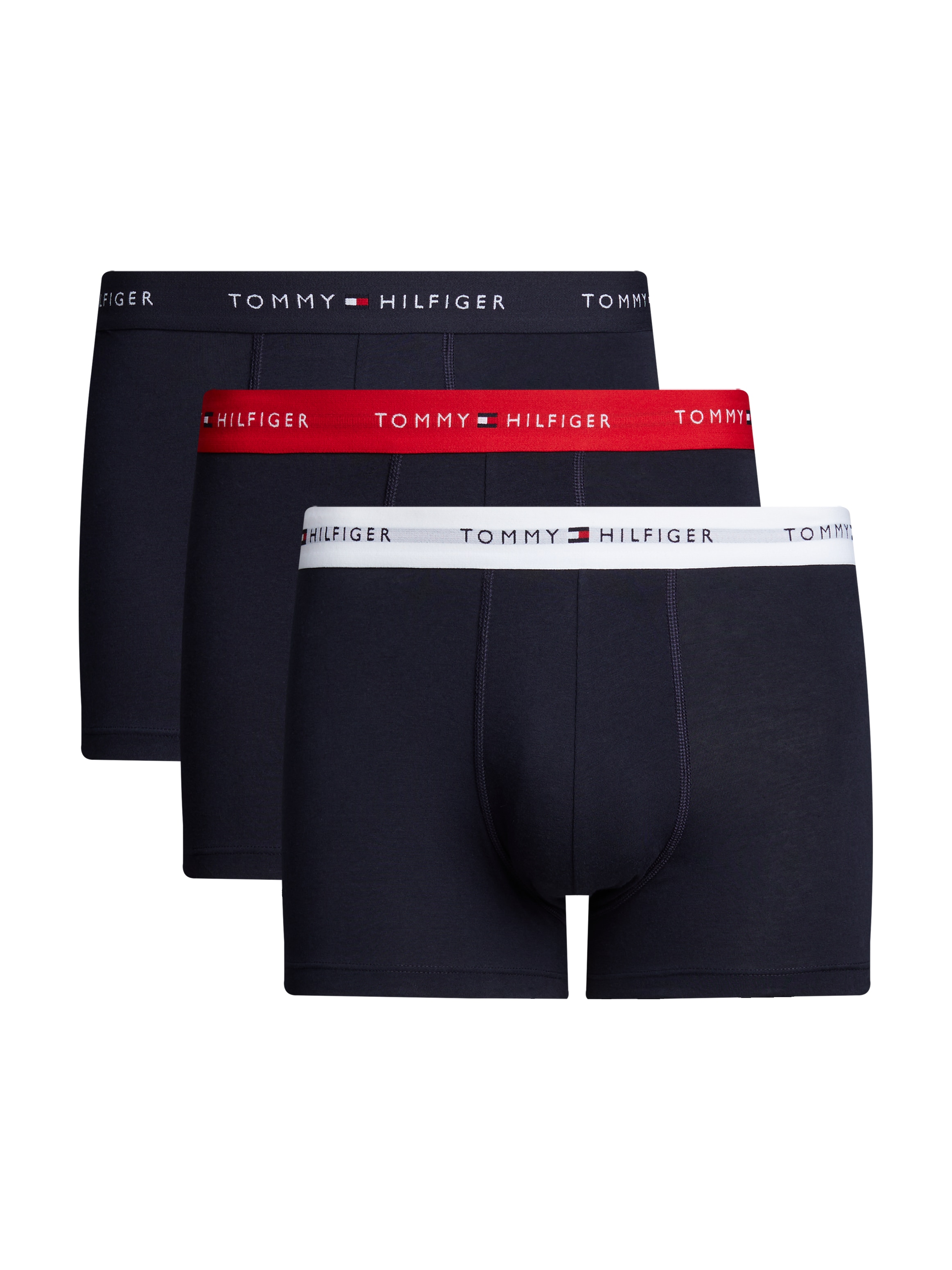 Tommy Hilfiger Underwear "TRUNK 3 PACK" 3 Stk. mit kontrastfarbenem Logobun günstig online kaufen