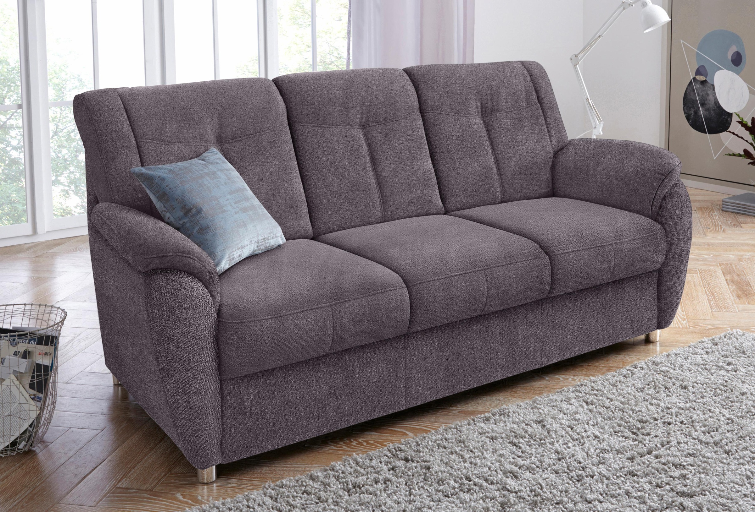 sit&more 3-Sitzer "Sonoma, B: 189 cm, Federkern, Komfortsitzhöhe 45 cm" Couch frei stellbar, 3-Sitzer Sofa, Stoffvarianten
