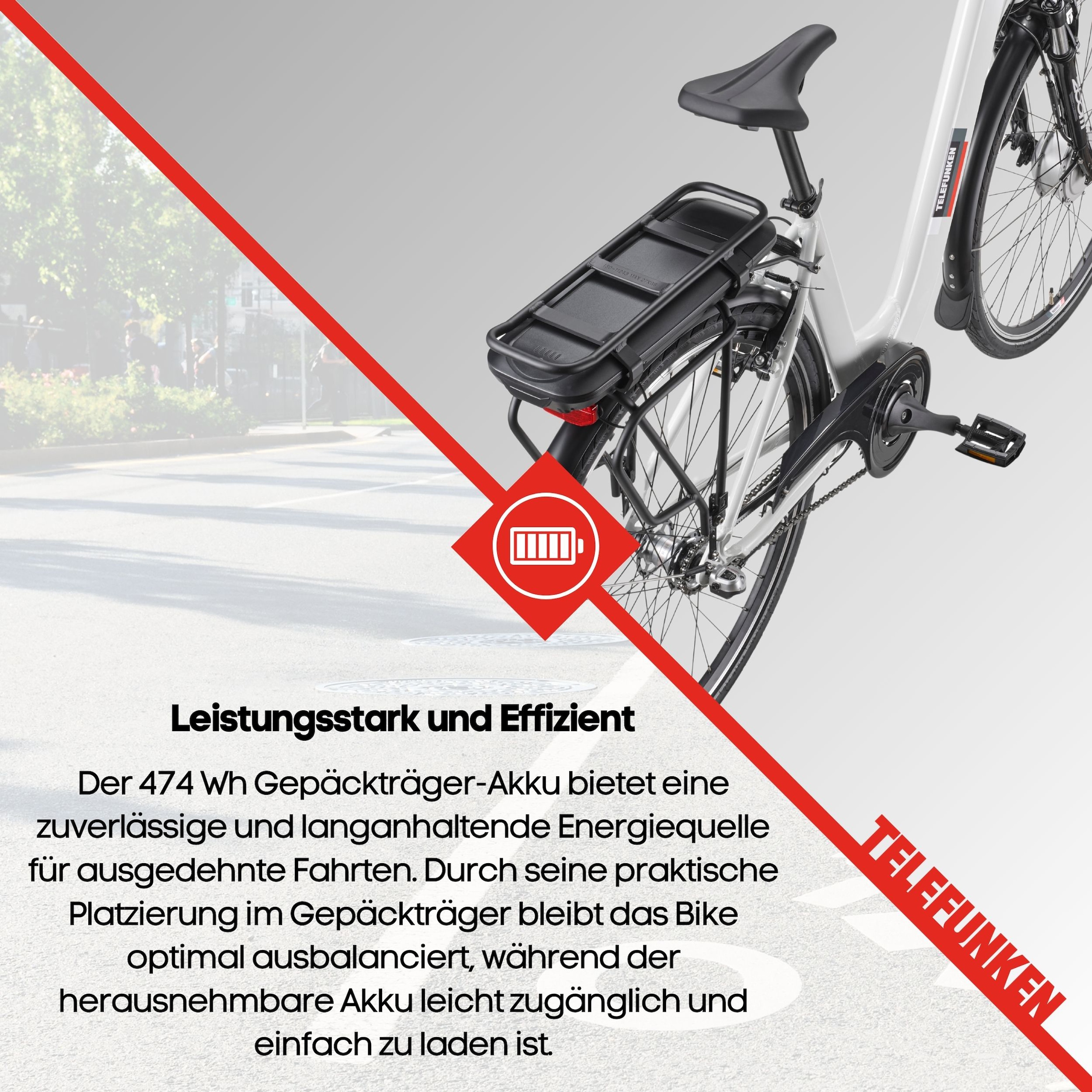 Telefunken »Cityrad Multitalent RC836« 3 Gang Shimano Shimano Nexus Schaltwerk Nabenschaltung Frontmotor 250 W