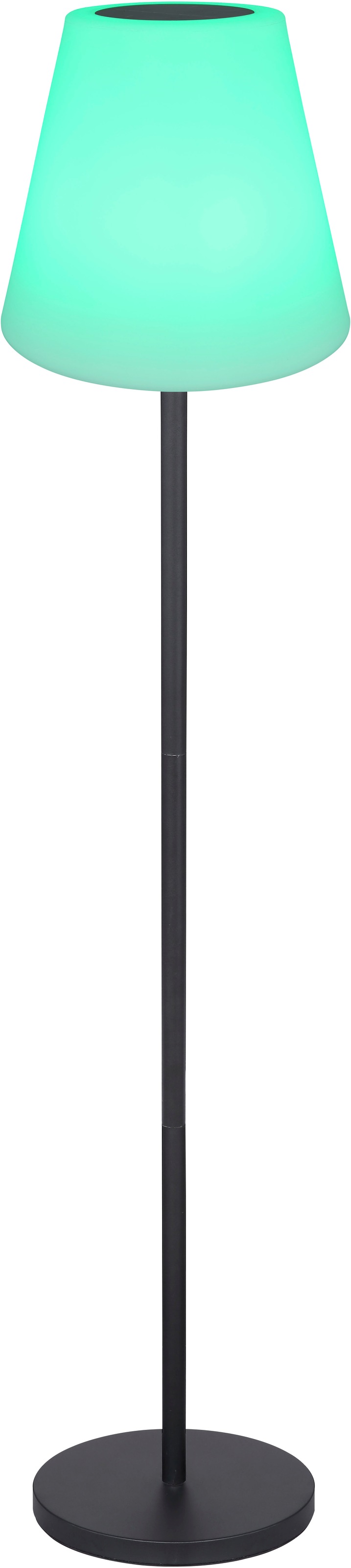 GLOBO LIGHTING LED Solarleuchte »SOLARLEUCHTE METALL« LED-Modul 1 Stk. Warmweiß Solarleuchte Schwarz, Opal, dimmbar, RGB, Fernbedienung, LED 0,1W