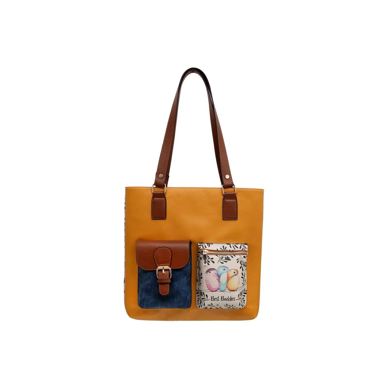 DOGO "Multi Pocket Bag Shopper-Tasche Paperflower Damen Schultertasche" Handgefertigt