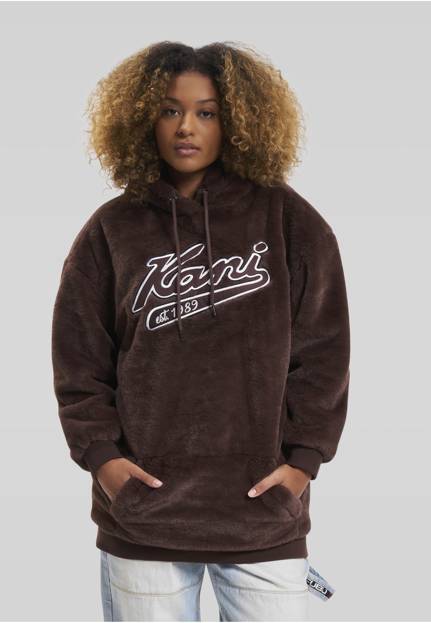 Karl Kani Shirtkleid »Karl Kani Damen KW234-039-2 KK Varsity Vegan Fur Hoodie Dress« 1 tlg.