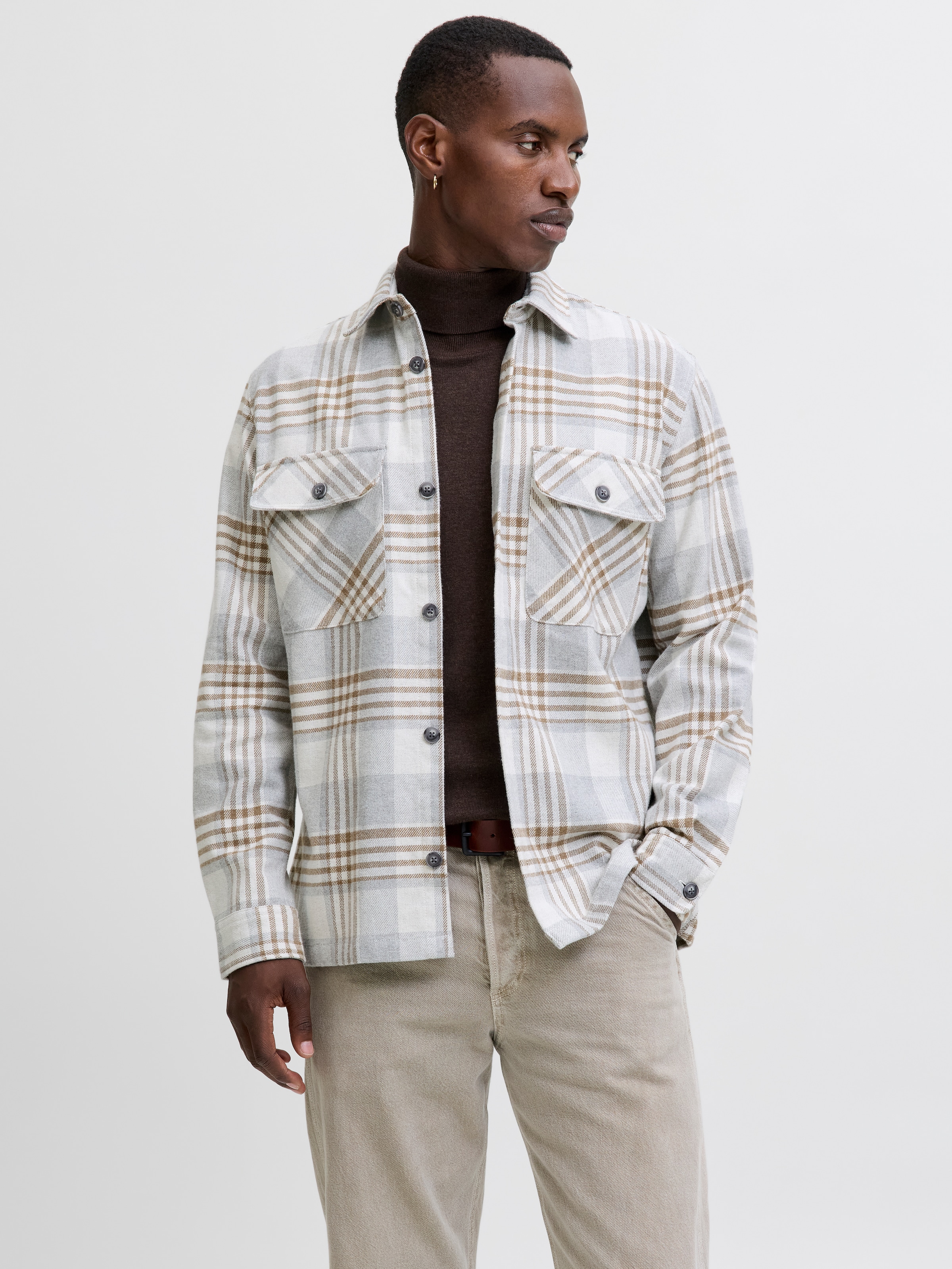 Jack & Jones Langarmhemd "JPRRAYLE MELANGE CHECK L/S OVERSHIRT SN" günstig online kaufen