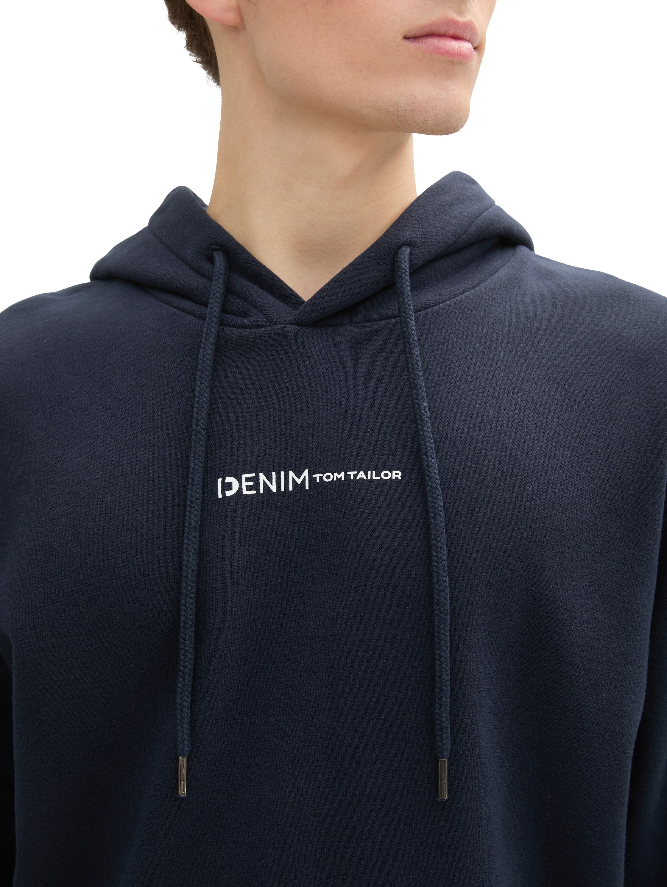 Thumbnail - TOM TAILOR Denim Sweatshirt mit Kapuze und Logo-Print