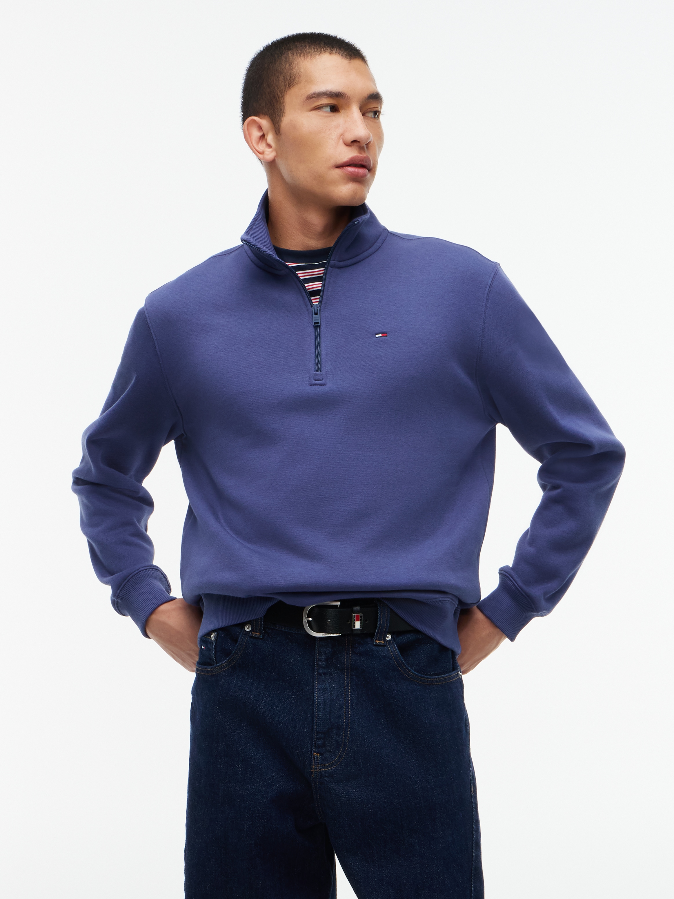 Tommy Jeans Sweatshirt "TJM REGULAR FLEECE 1/4 ZIP MOCK NECK", mit Fleece