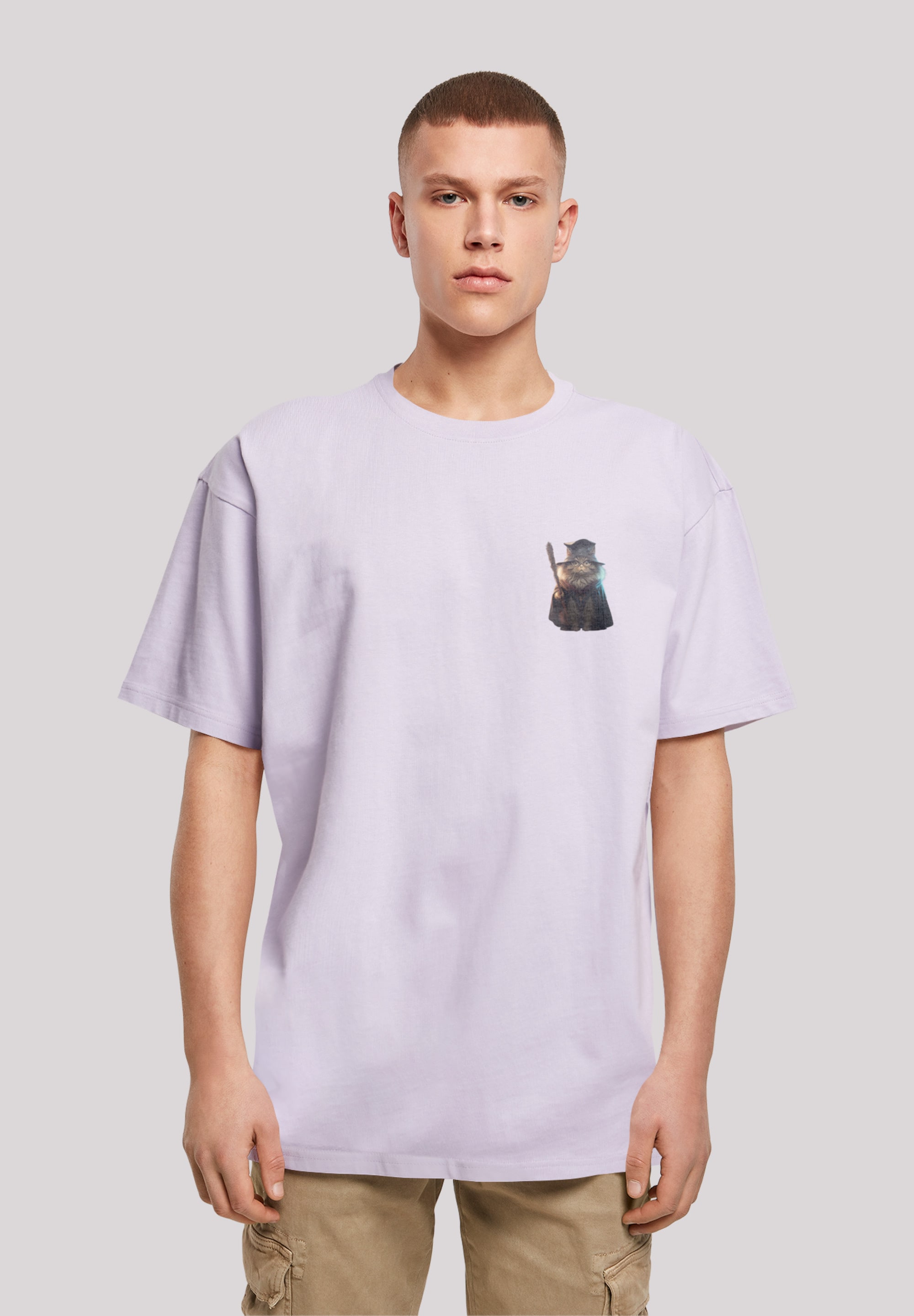 F4NT4STIC T-Shirt "Wizard Cat OVERSIZE TEE", Print