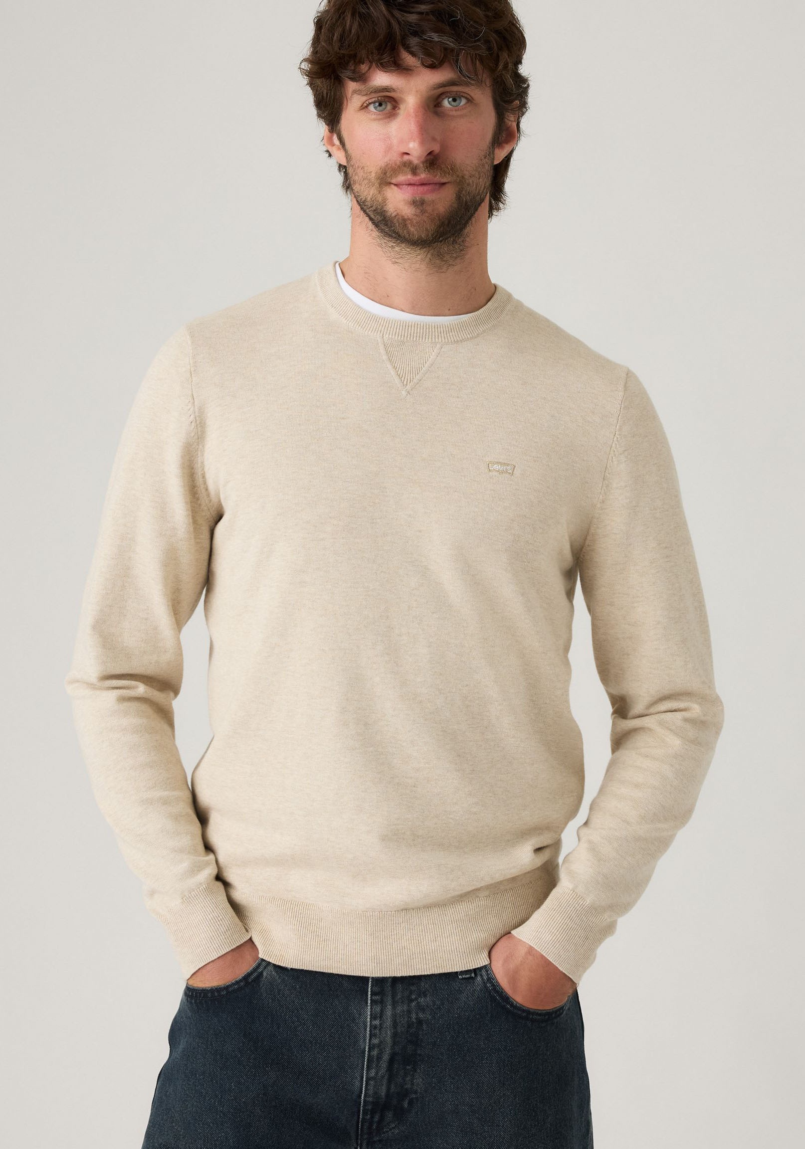 Levis Rundhalspullover "LIGHTWEIGHT HM SWEATER" Feingerippte Abschlüsse günstig online kaufen