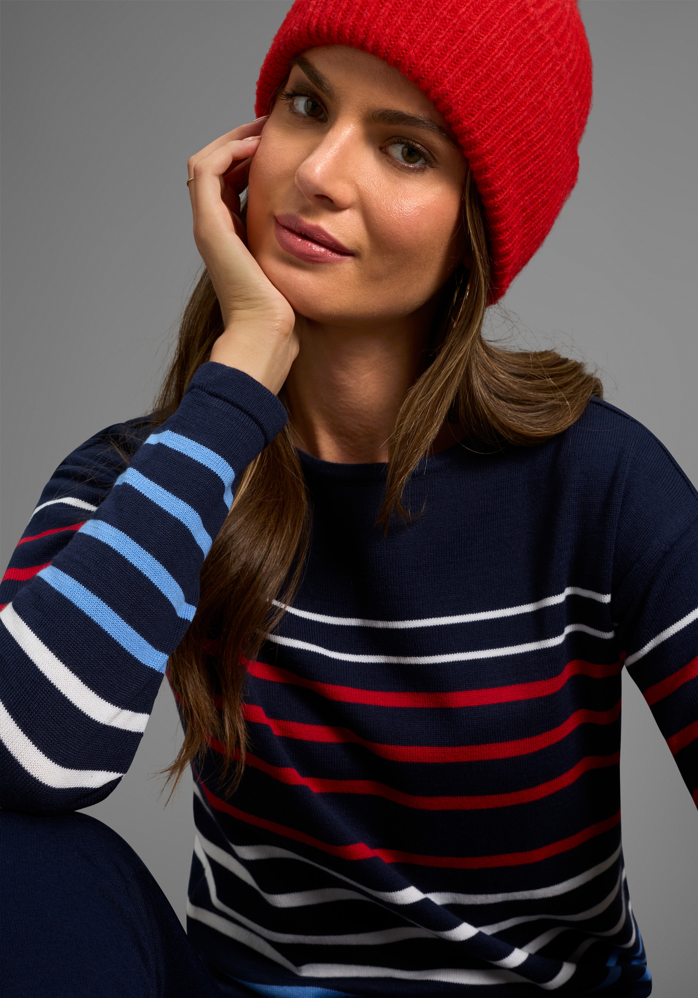 Laura Scott Streifenpullover, mit Multifarben