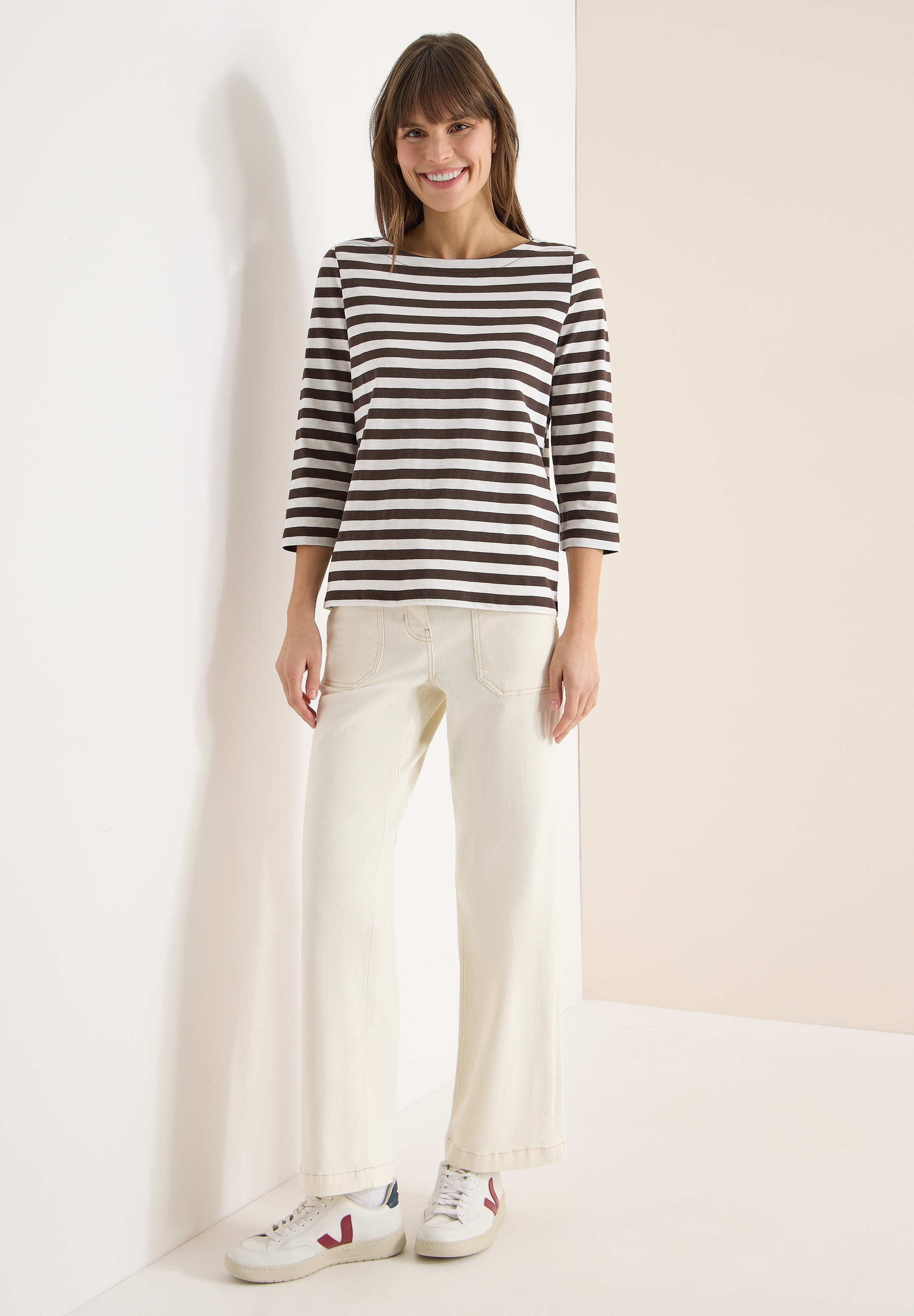 Cecil 3/4-Arm-Shirt mit U-Boot-Ausschnitt