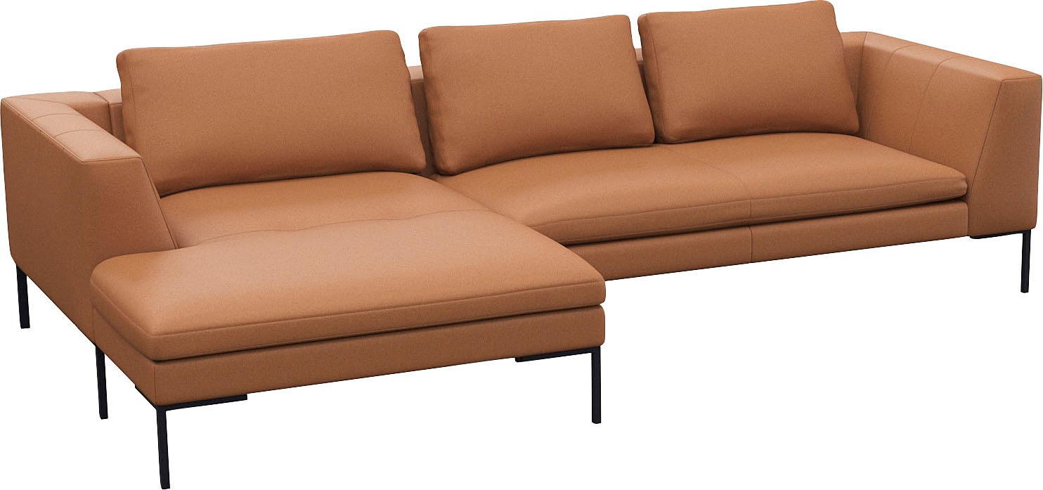 FLEXLUX Ecksofa »Loano, toller Sitzkomfort, L-Form«, modernes Sofa, frei im Raum stellbar, lose Kissen, Kaltschaum im Sitz