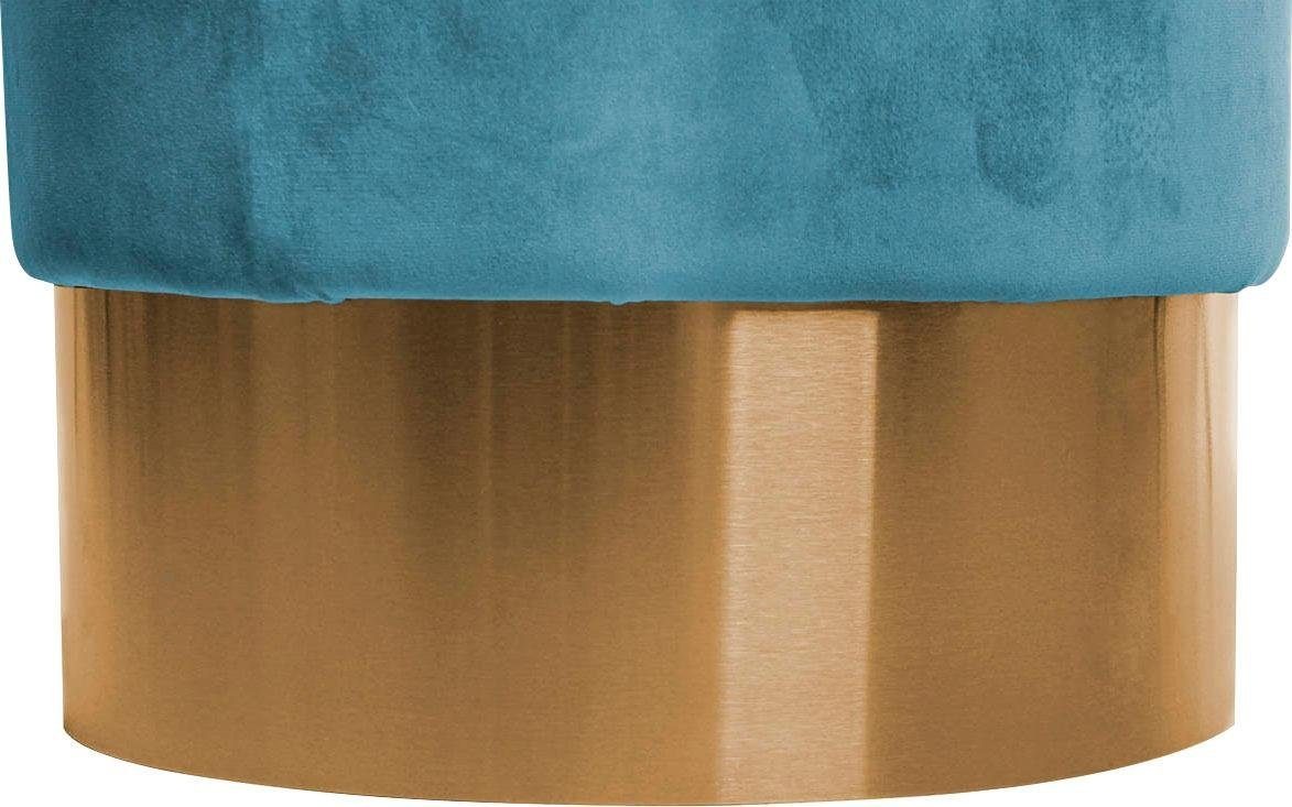 Kayoom Hocker »Nano 110, Hocker in stilvollem Design, runde Form, mit Fuß aus Metall«, (1 St.), Golz Akzente, mit pflegeleichtem Stoffbezug, runde Form