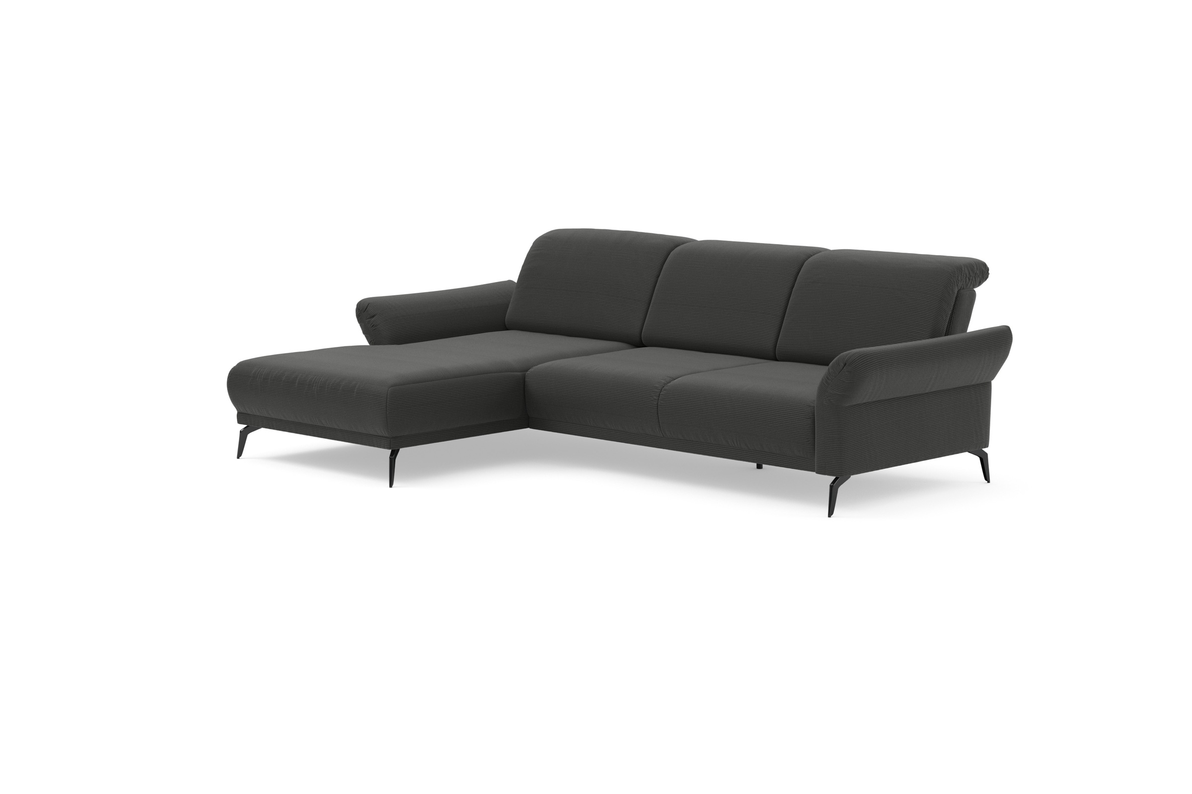 INOSIGN Ecksofa »Coco L-Form«, Sitztiefen-, Arm- und Kopfteilverstellung, Cord-Bezug, Fußhöhe 15 cm