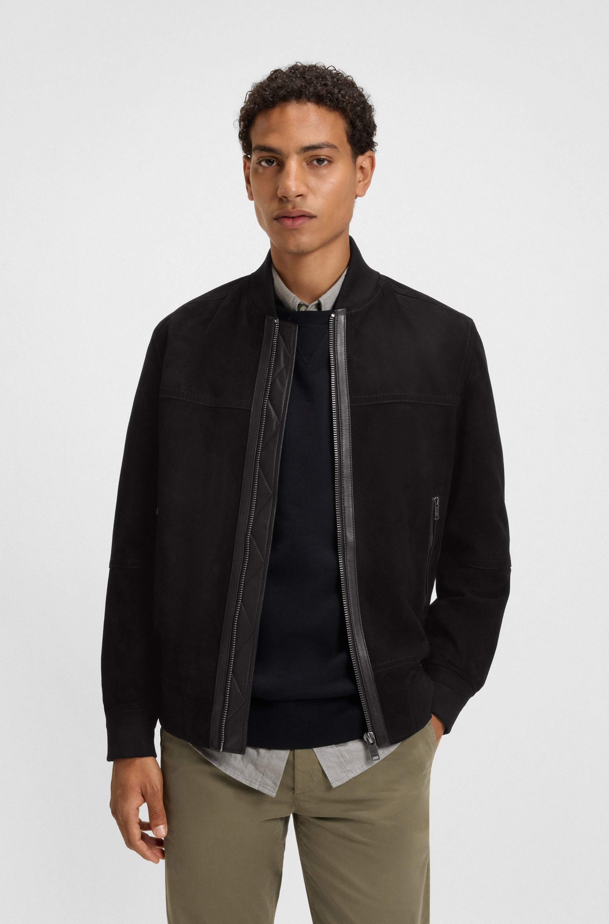 BOSS ORANGE Lederjacke "Johice", aus weichem Ziegennappaleder günstig online kaufen