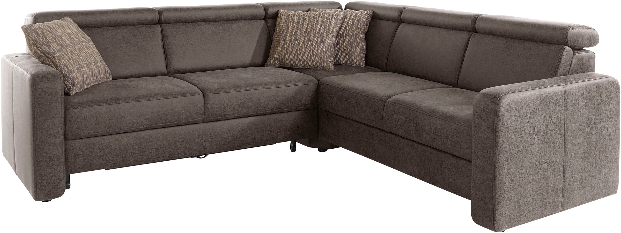 sit&more Ecksofa »Bologna L-Form«, Kopfteilverstellung, wahlweise mit Bettfunktion und Schubkasten