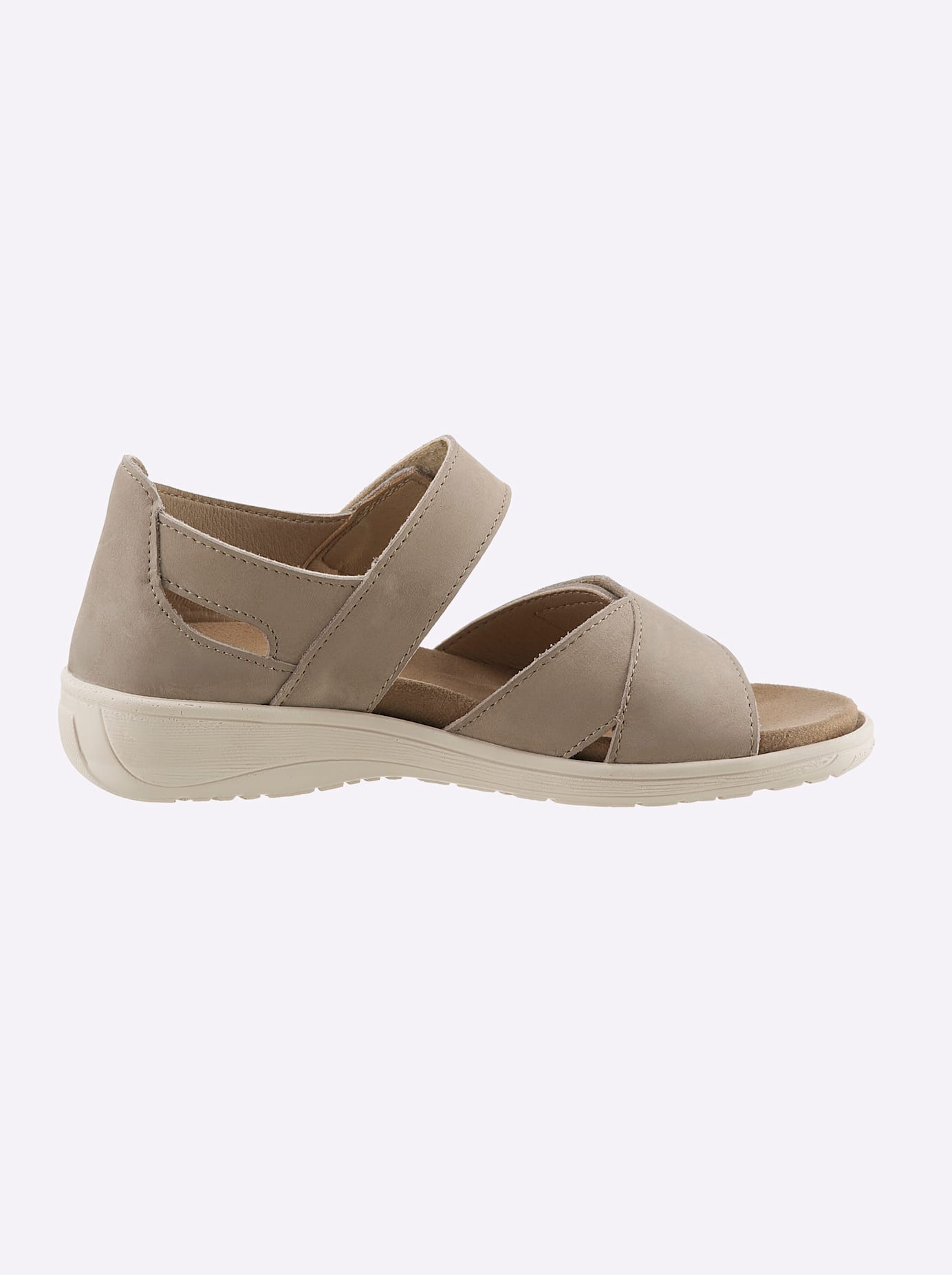 Sandale CLASSIC, Damen, Gr. 38, grau (taupe), Nubukleder, Schuhe Sandale 2