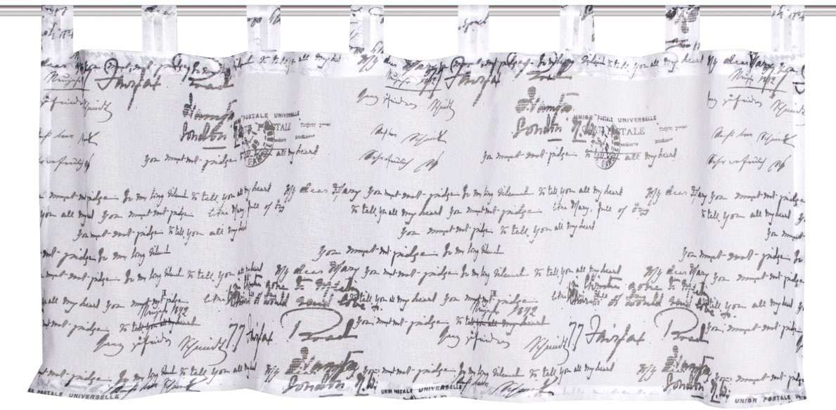 Home Basics Scheibengardine "SCHRIFTEN" Schlaufen 1 Stk. tlg. Schlaufencafe günstig online kaufen