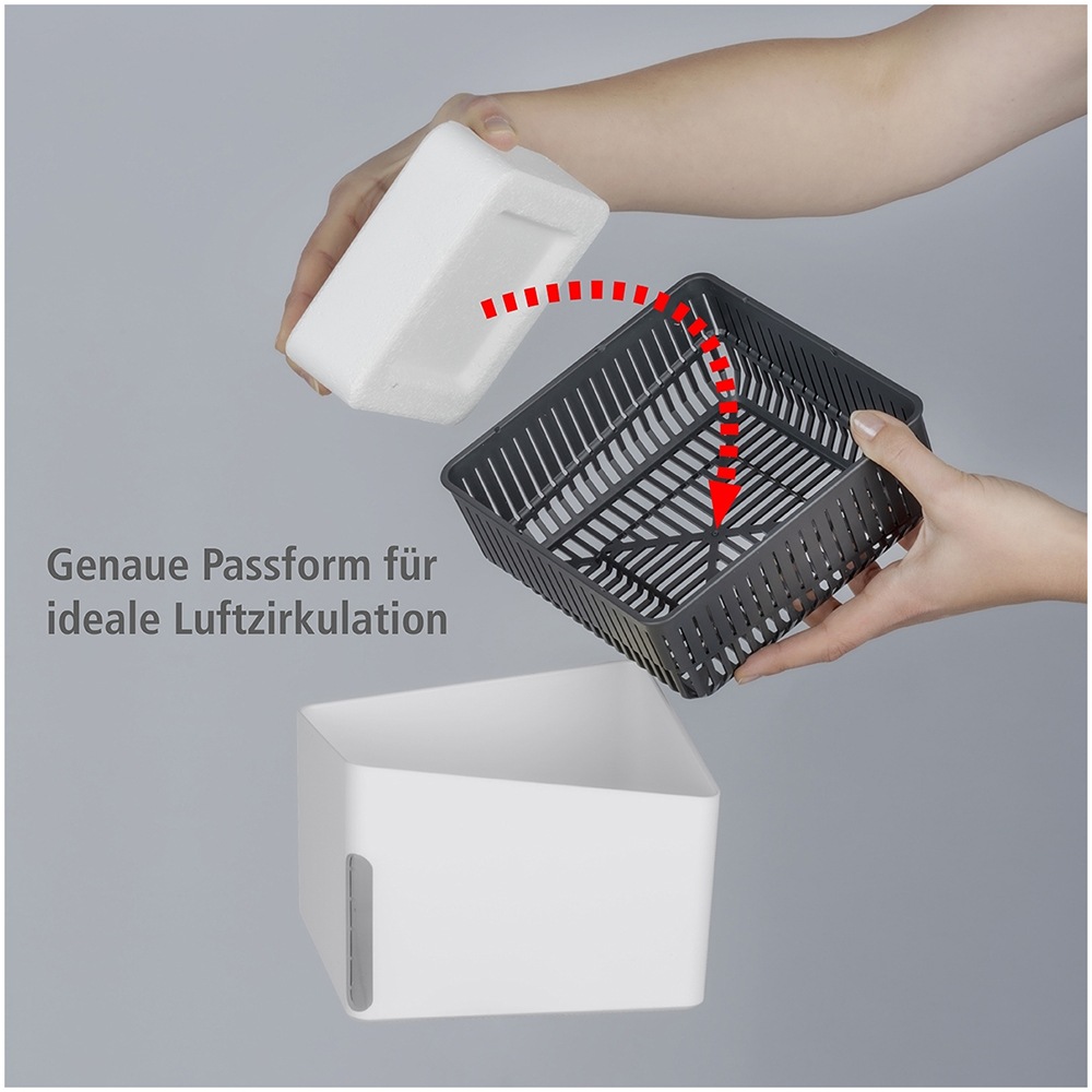 WENKO Luftentfeuchter »Modell Cube«, für 40 m³ Räume, Tank 0,8 l, mit 2 x 500 g Entfeuchter-Blöcken