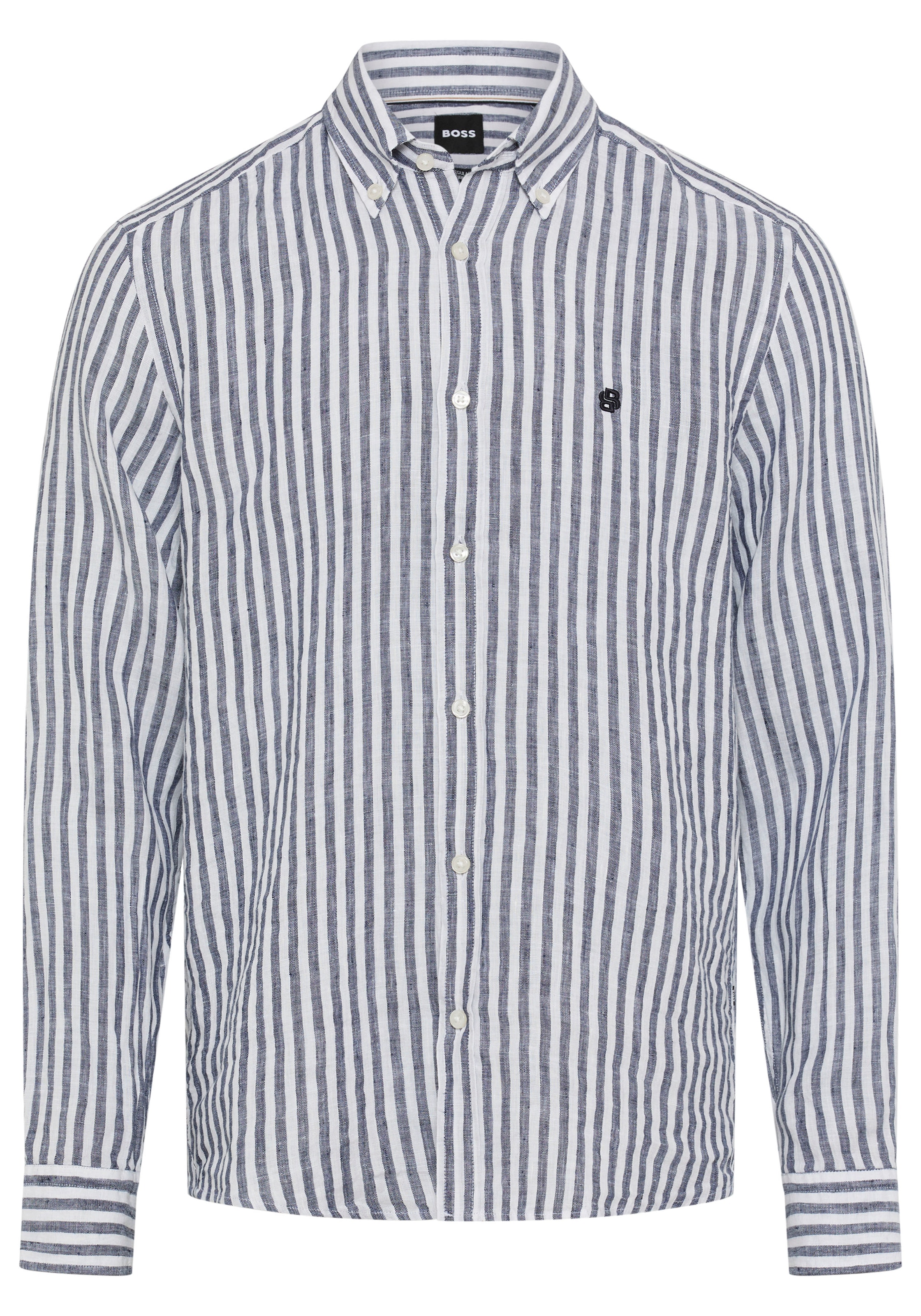 BOSS Leinenhemd »LIAM« 100% Leinen Premium Sommerhemd, Button-Down-Kragen, regular fit