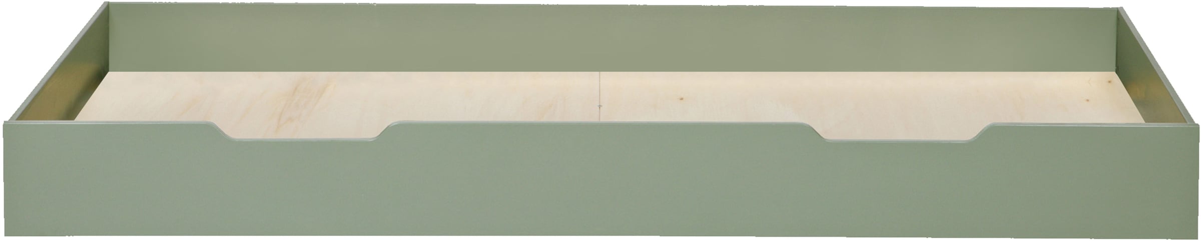 WOOOD Bettschubkasten »Nikki mit gebürstetem Massivkiefer und Rollen B 94 x T 198 x H 20 cm« Als Stauraum- oder Gästebettschublade nutzbar, MDF-Boden, Pfleiglicht