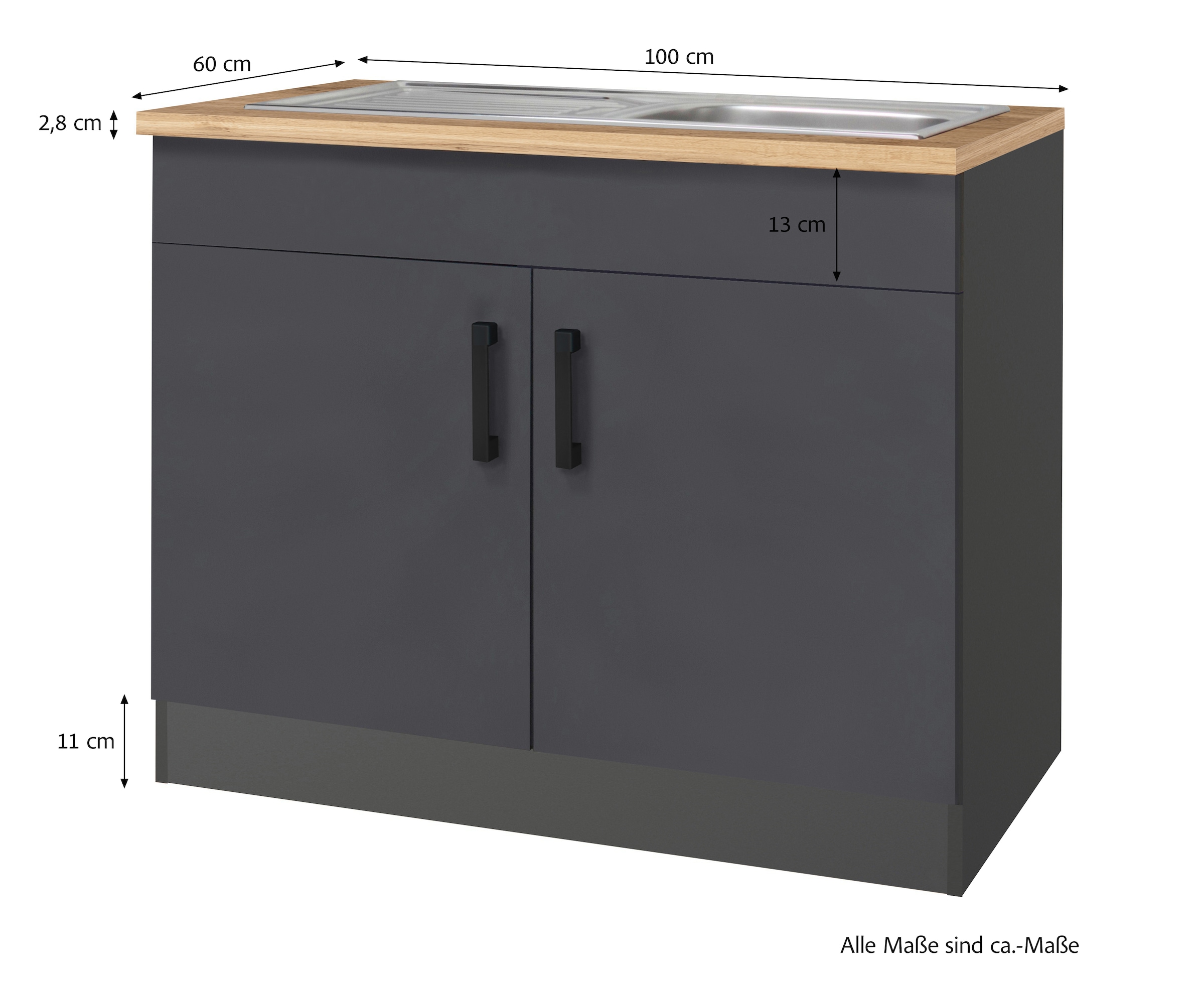 KOCHSTATION Spülenschrank »KS-Toronto, Breite 100 cm«