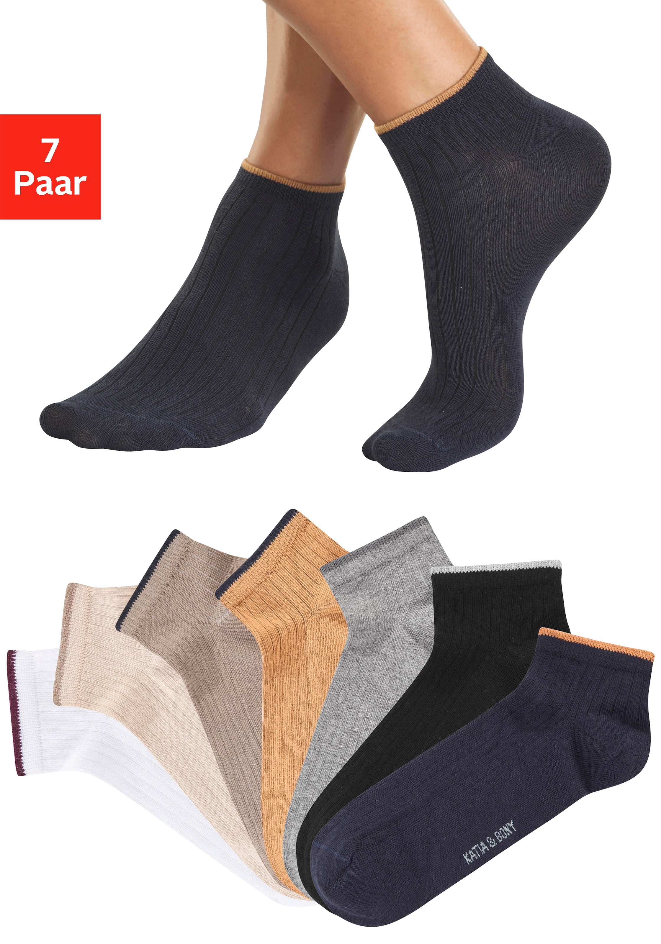 H.I.S Kurzsocken Packung, 7 Paar tlg. in schöner Farbpackung günstig online kaufen