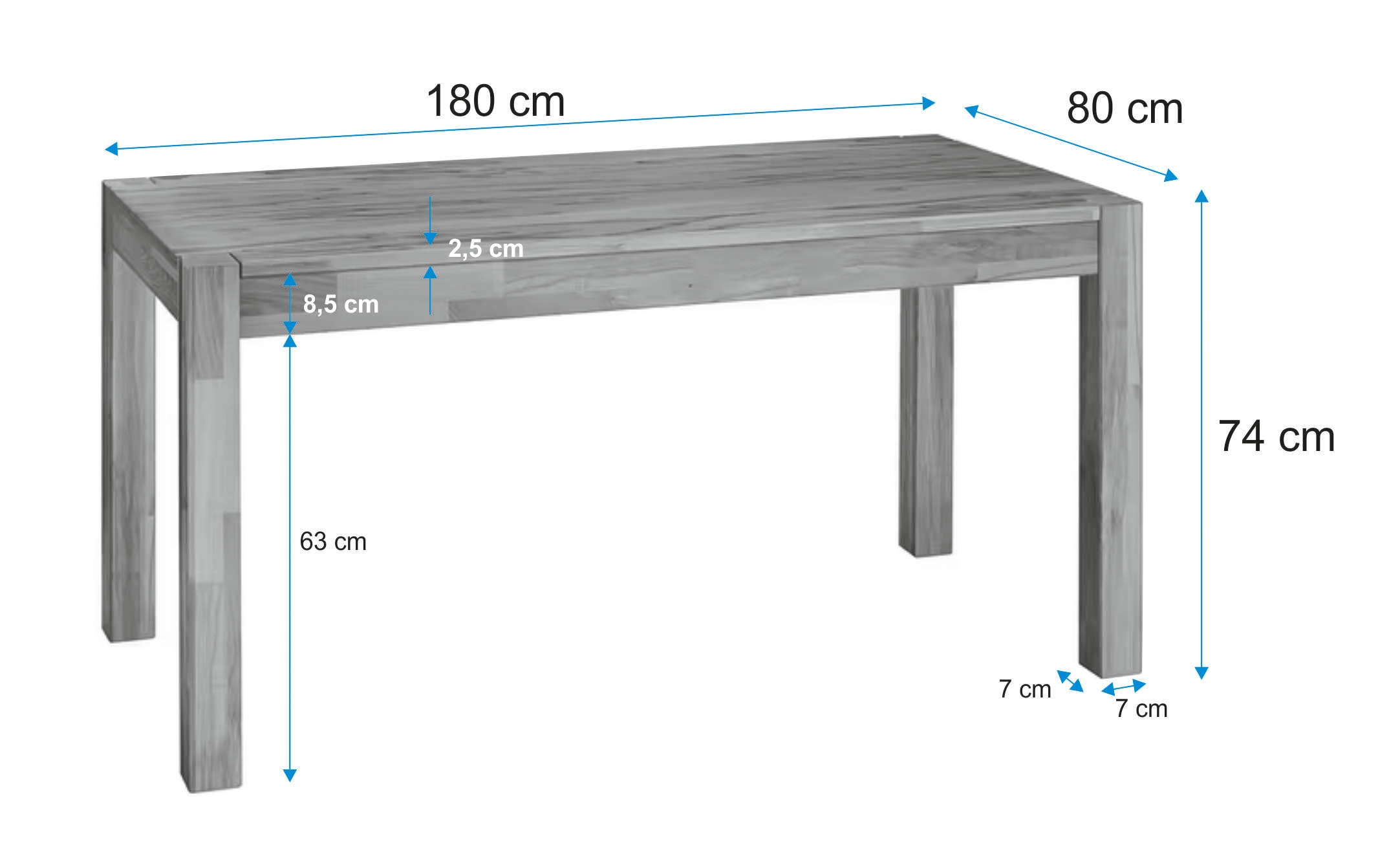 VOGL Möbelfabrik Schreibtisch »Simone«, Breite 180 cm, Made in Germany