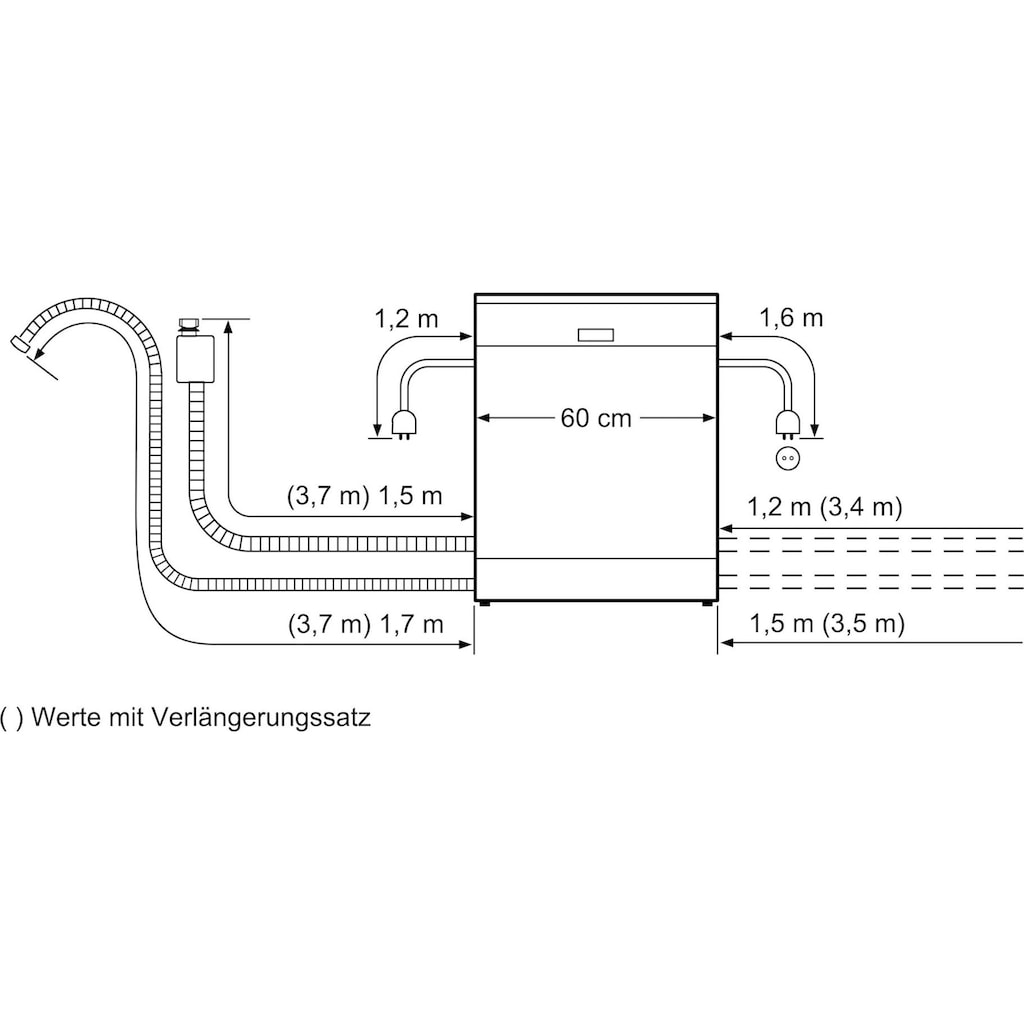 SIEMENS teilintegrierbarer Geschirrspüler »SX53HS60CE«, iQ300, SX53HS60CE, 14 Maßgedecke