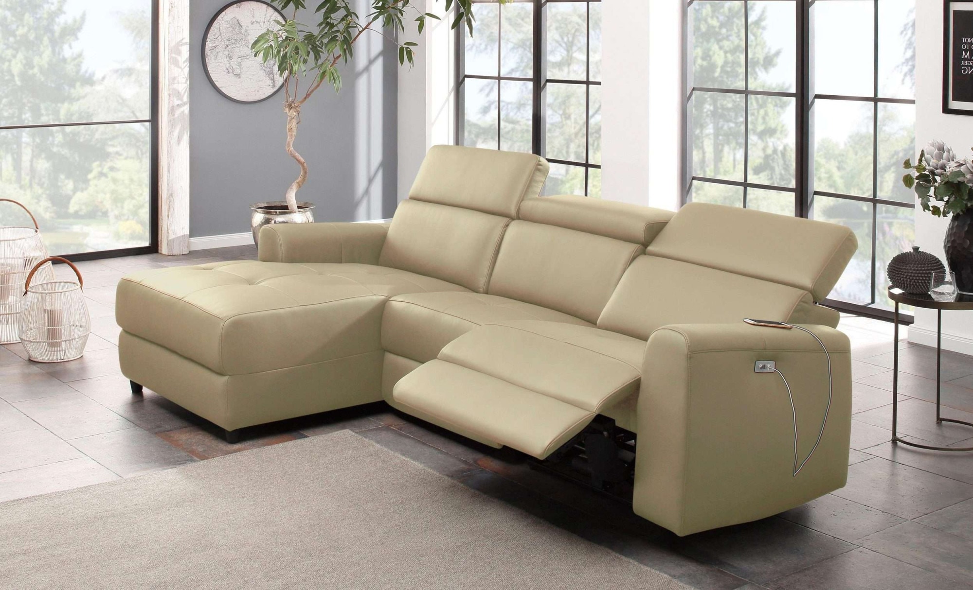 Home affaire Ecksofa »Sentrano, L-Form,«, 275 cm, man. o. elektr. Relaxfunktion und USB/Kopfverstellung